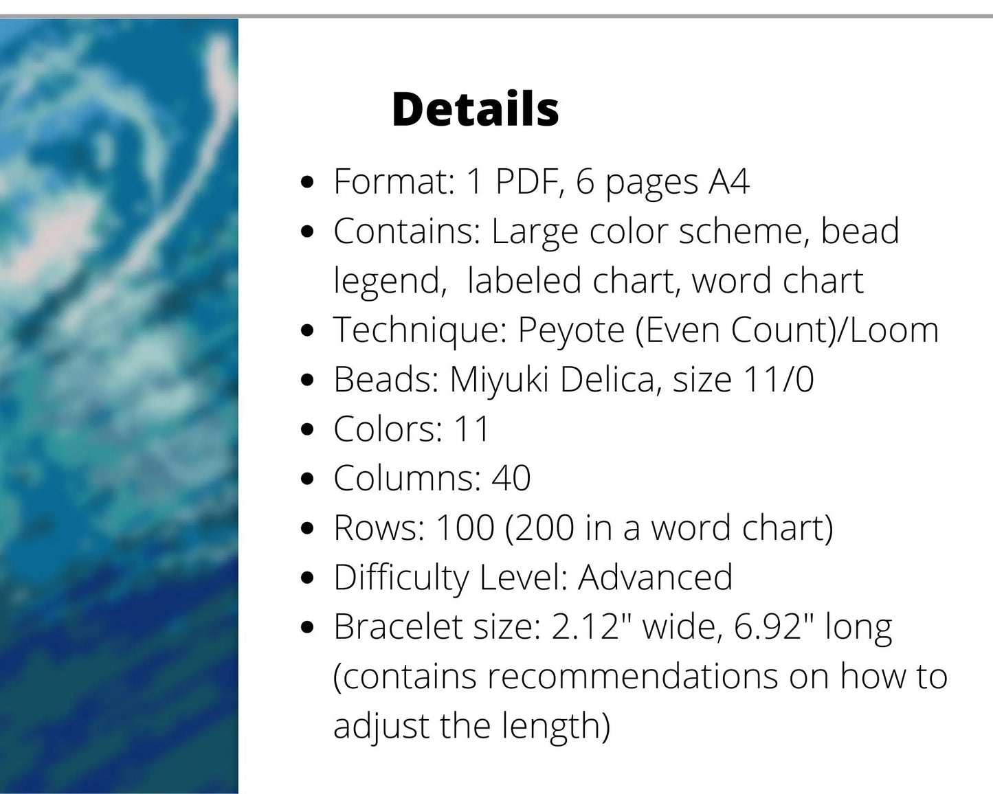 Ocean Wave even peyote and loom patterns for beaded bracelet NikoBeadsUA