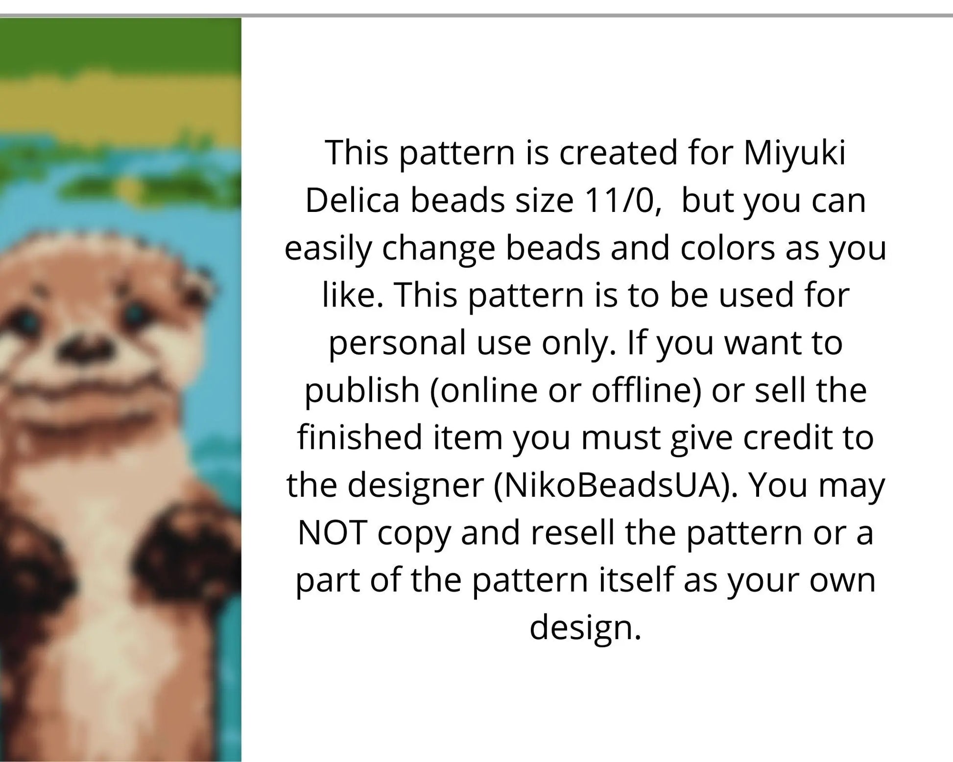 Otter even peyote and loom patterns for beaded bracelet NikoBeadsUA