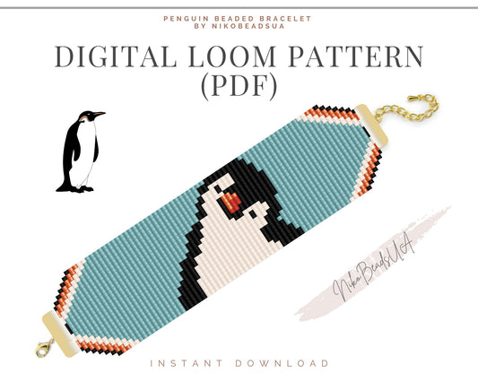 Penguin Loom pattern for beaded bracelet