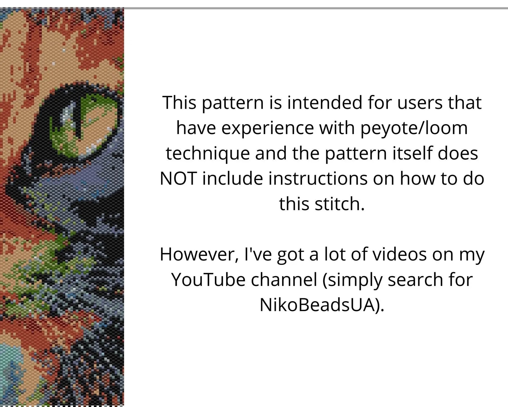 Rainbow Cat even peyote and loom patterns for beaded tapestry NikoBeadsUA