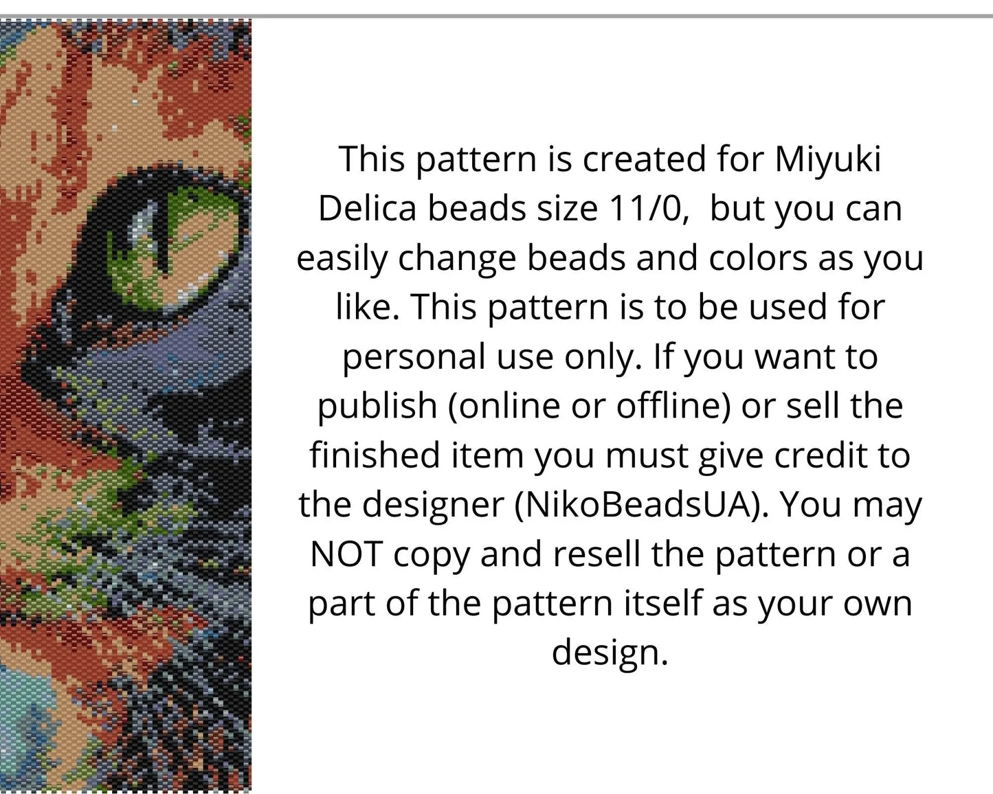 Rainbow Cat even peyote and loom patterns for beaded tapestry NikoBeadsUA