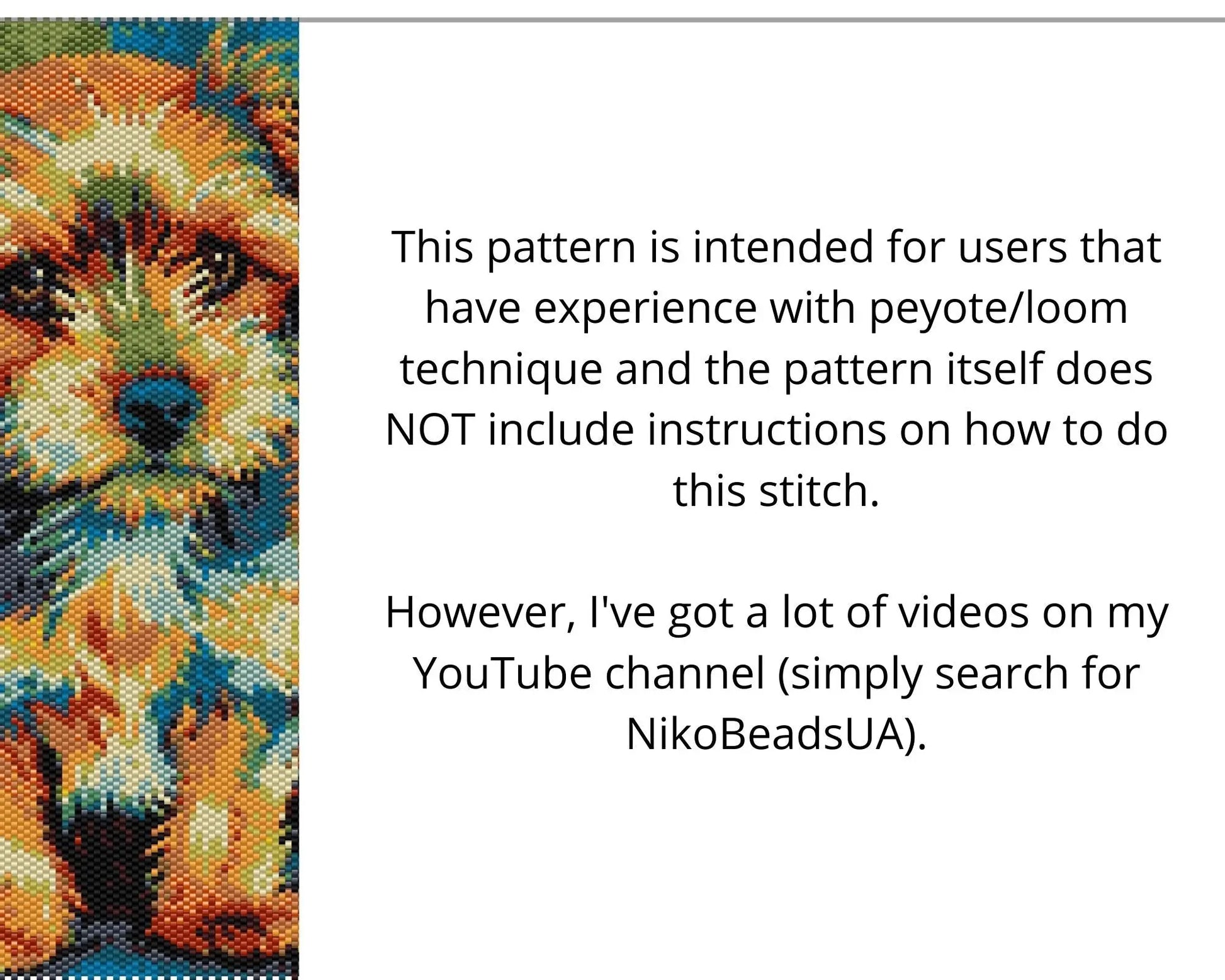 Rainbow Puppy even peyote and loom patterns for beaded tapestry NikoBeadsUA