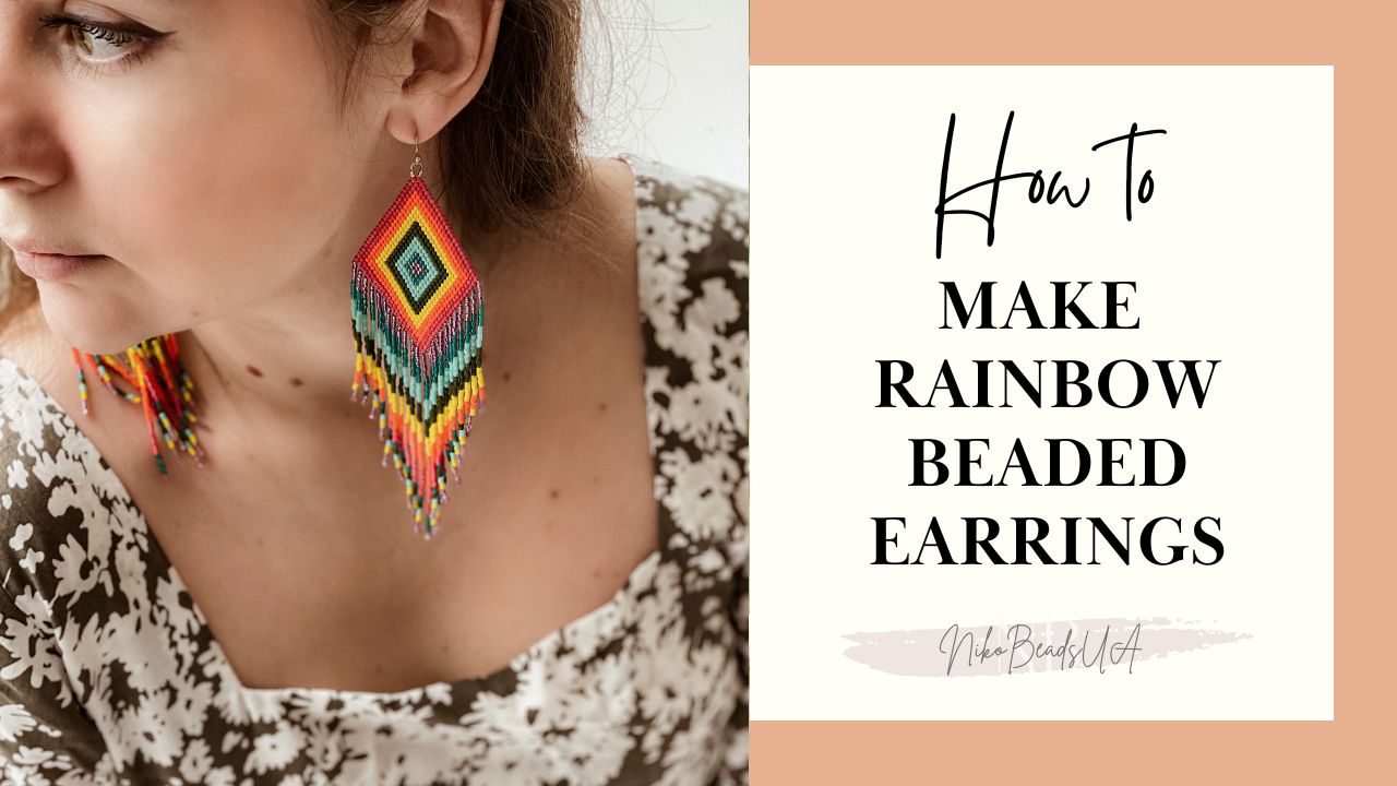 Load video: Make a Statement with Rainbow Fringe Earrings: A Beginner&#39;s Guide to Brick Stitch
