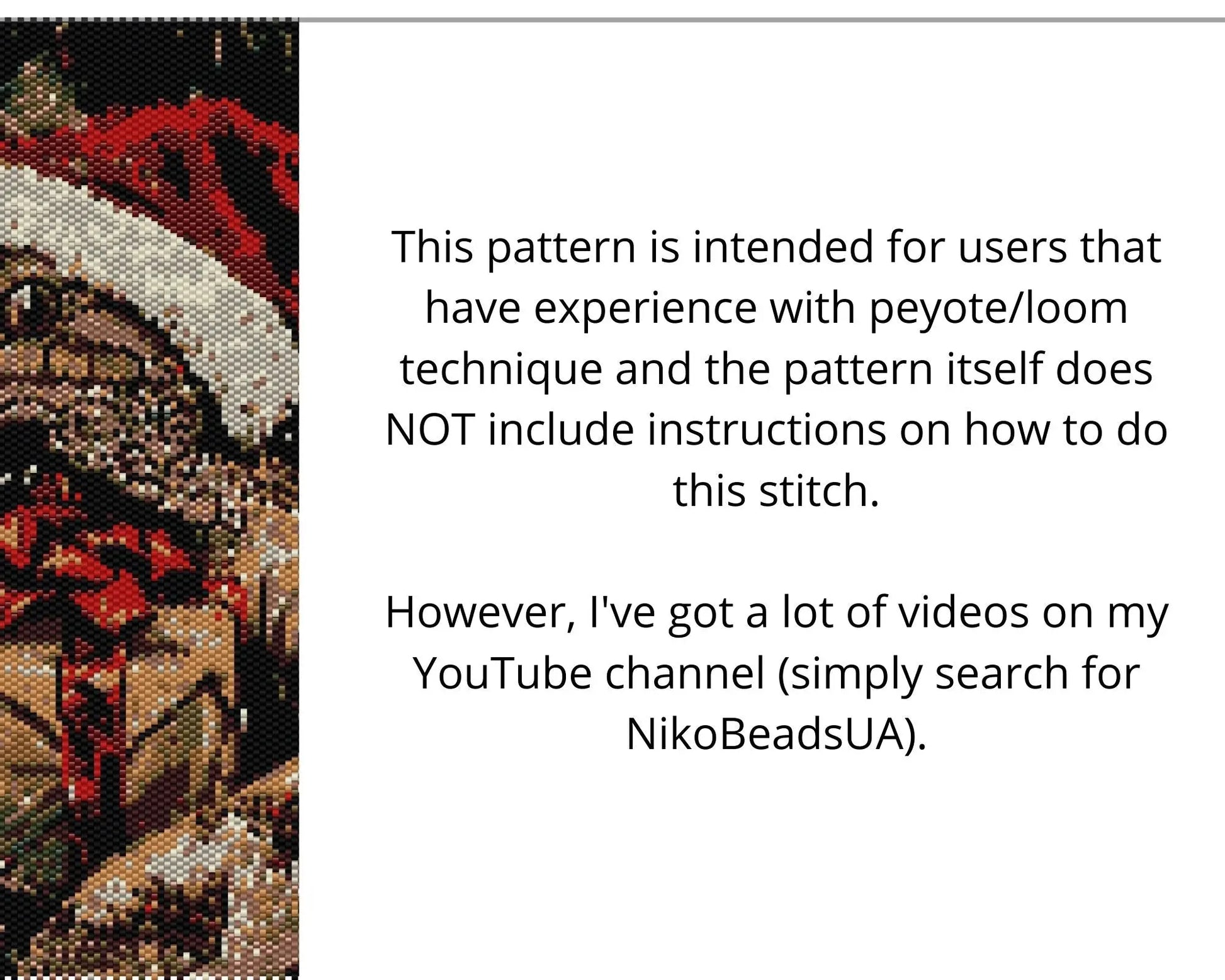 Santa Hat Snake even peyote and loom patterns for beaded tapestry NikoBeadsUA