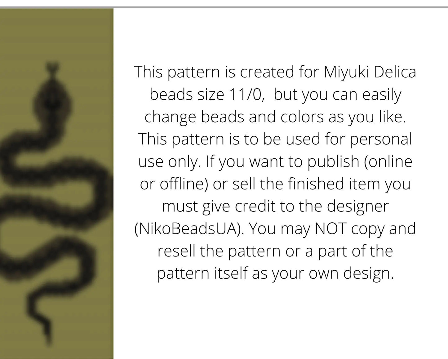 Snake even peyote and loom patterns for beaded bracelet NikoBeadsUA