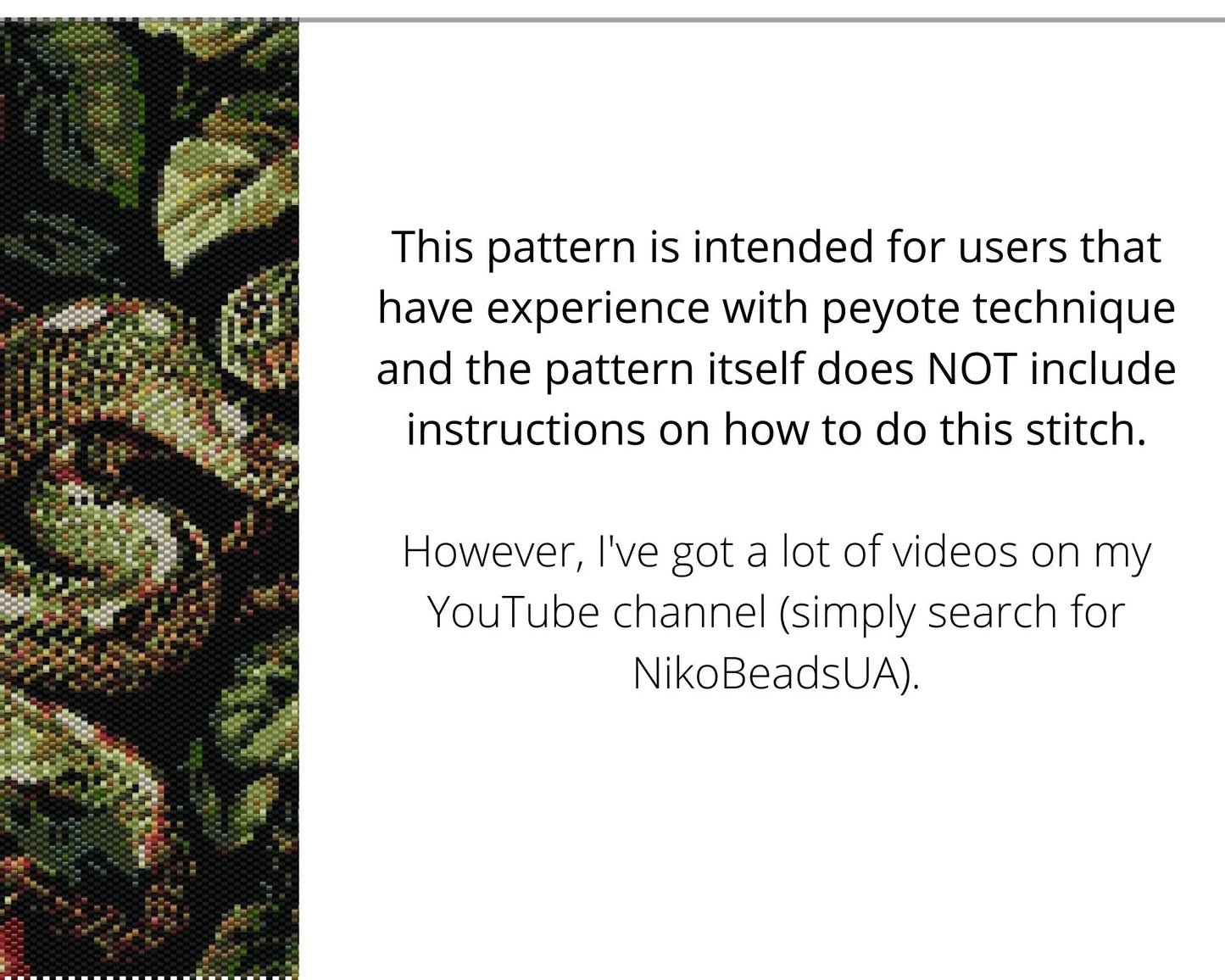 Snake in Apples even peyote pattern for beaded tapestry NikoBeadsUA