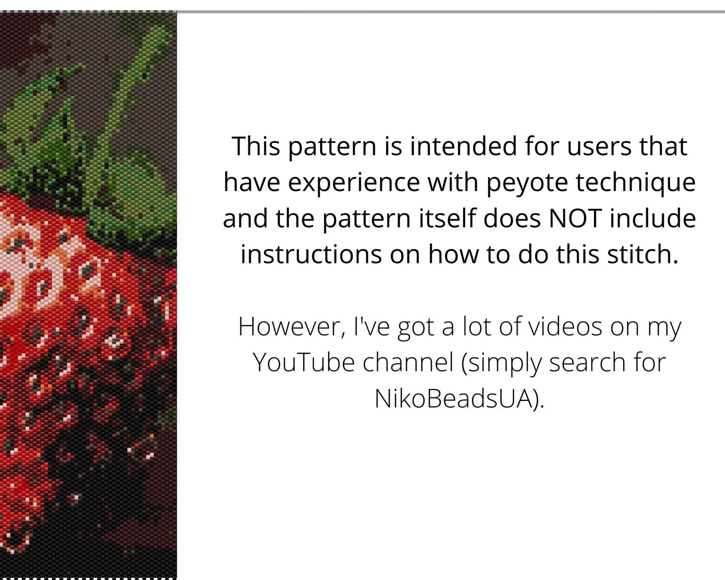 Strawberry even peyote pattern for beaded tapestry NikoBeadsUA