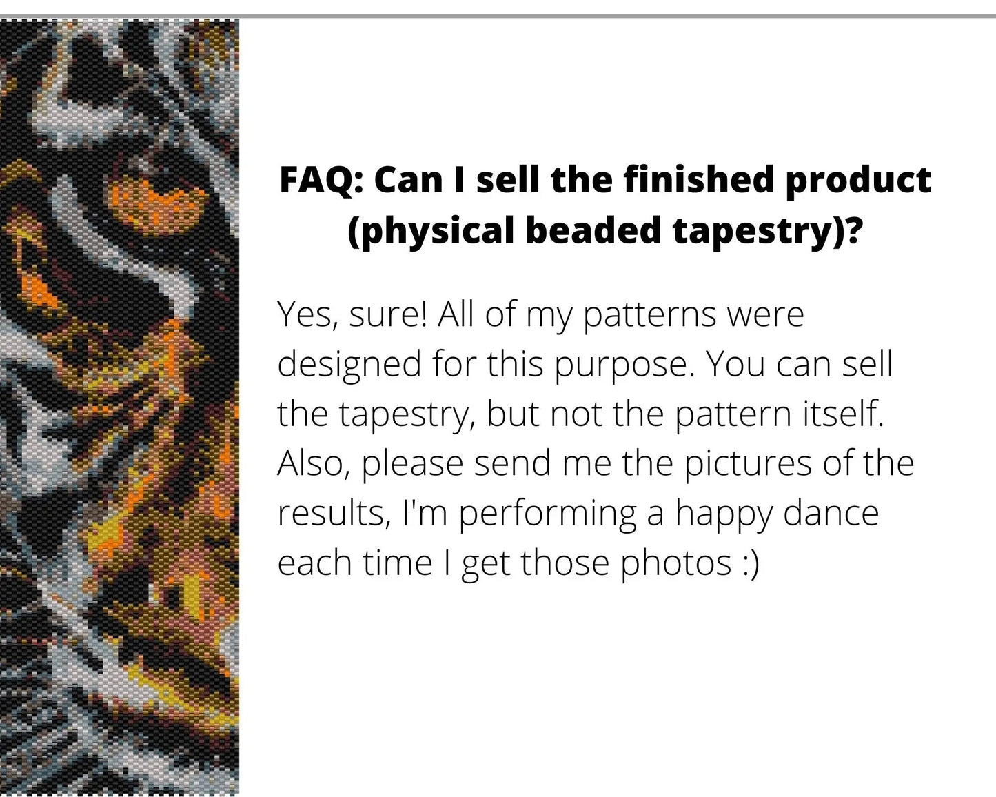 Tiger Face even peyote pattern for beaded tapestry NikoBeadsUA