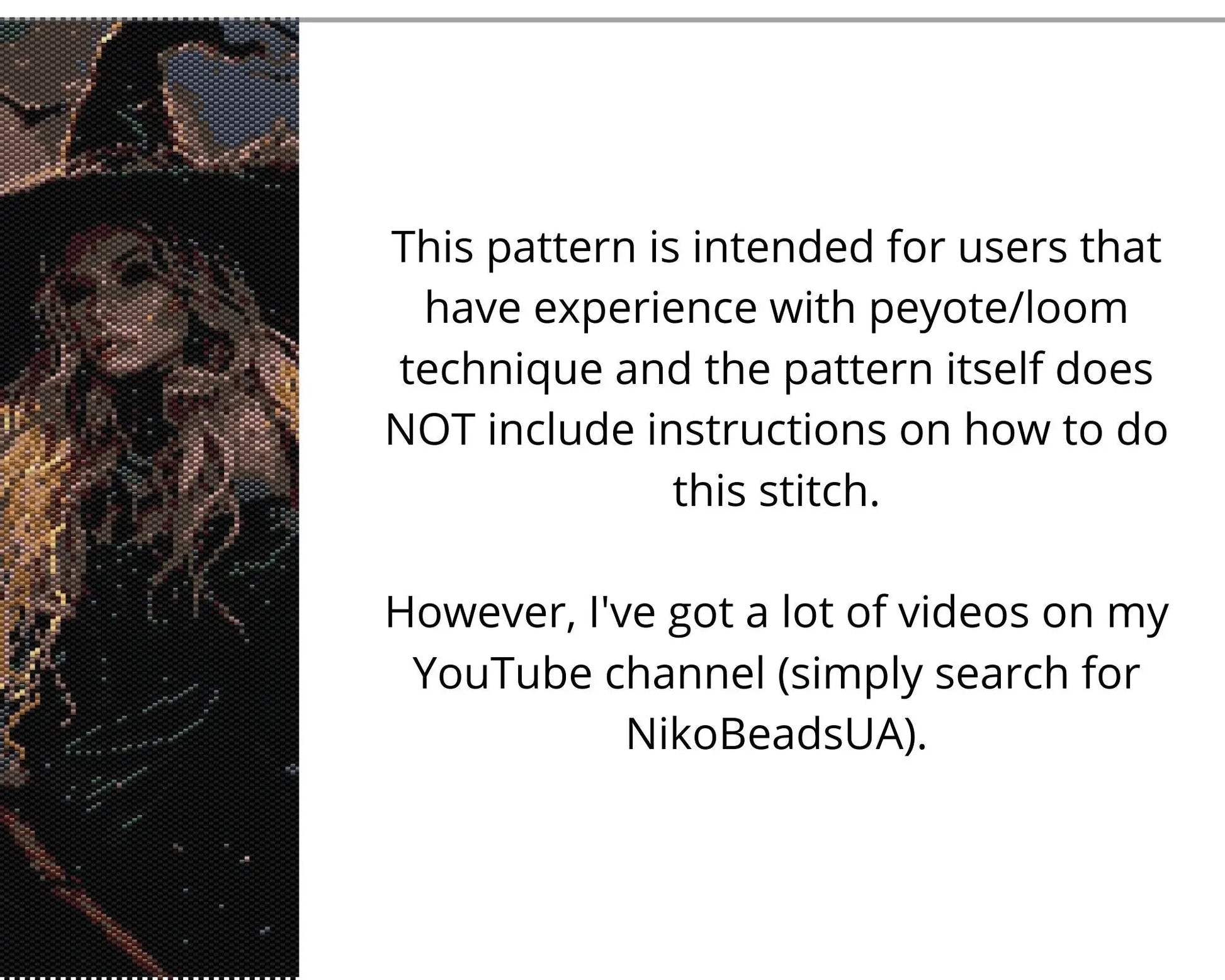 Witch and Moon even peyote and loom patterns for beaded tapestry NikoBeadsUA