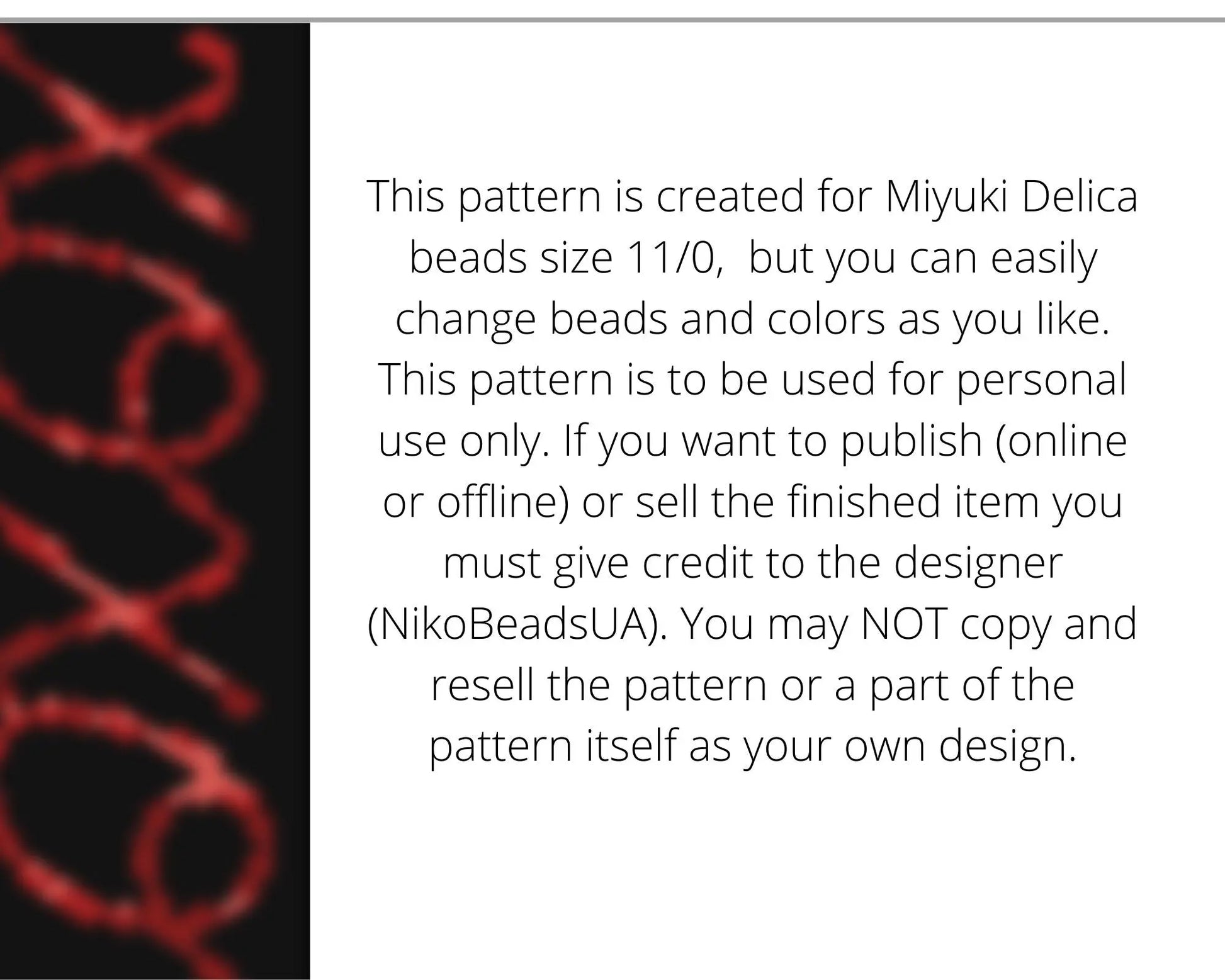 Xoxo odd peyote pattern for wide beaded bracelet NikoBeadsUA