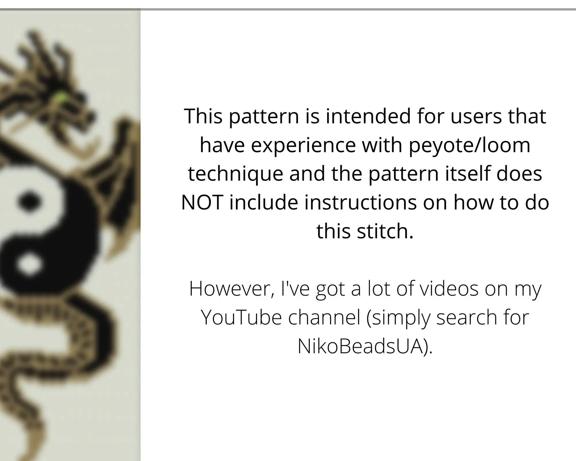 Yin Yang Dragon even peyote and loom patterns for beaded bracelet NikoBeadsUA