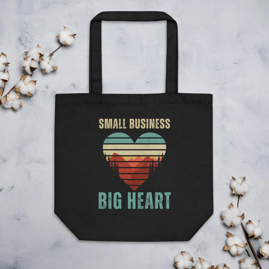 "Small Business, Big Heart" Organic Cotton Eco Tote Bag - NikoBeadsUA