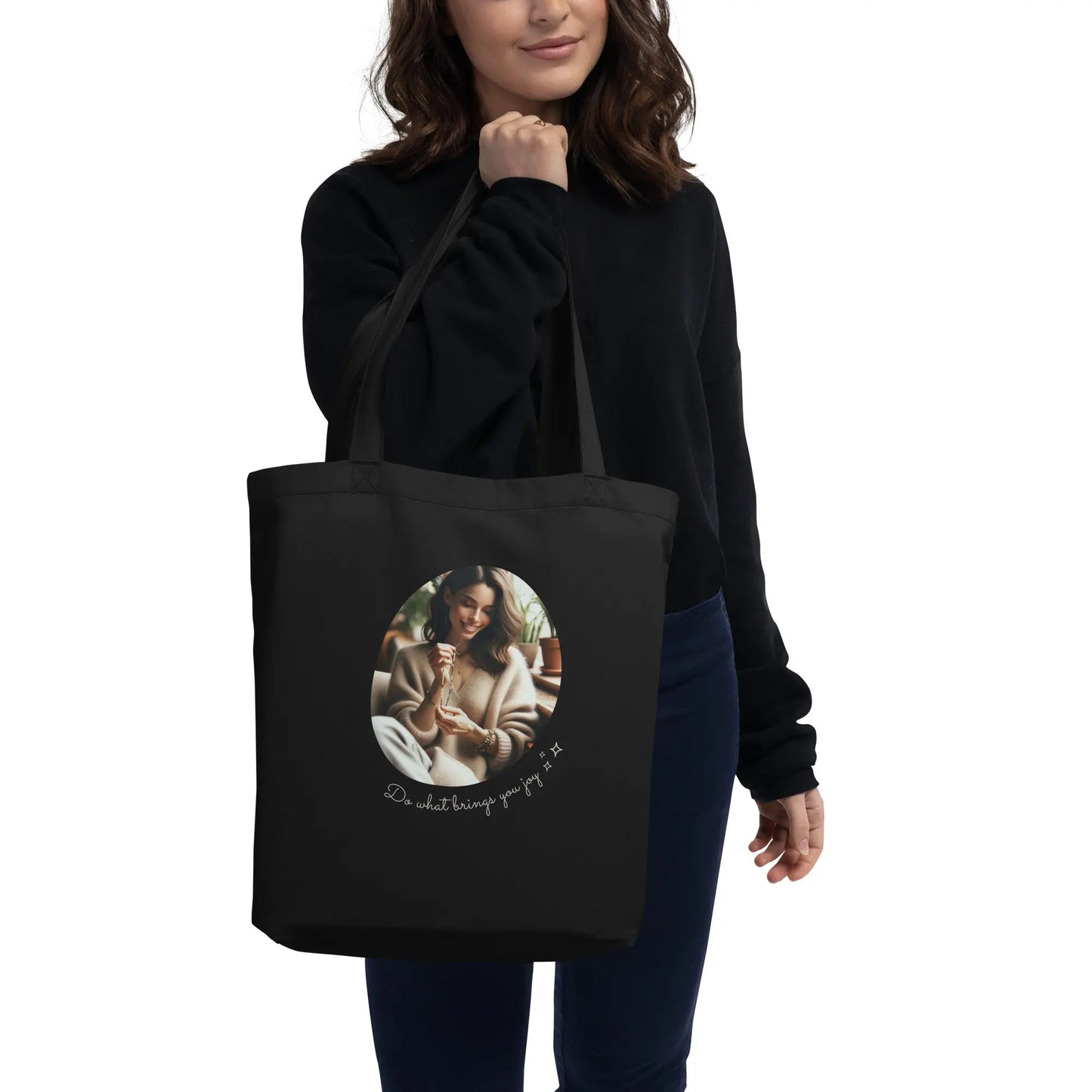 "Do What Brings You Joy" Beader Eco Tote Bag NikoBeadsUA