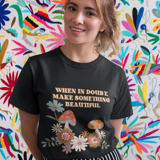 "Make Something Beautiful" Unisex cotton t-shirt - NikoBeadsUA