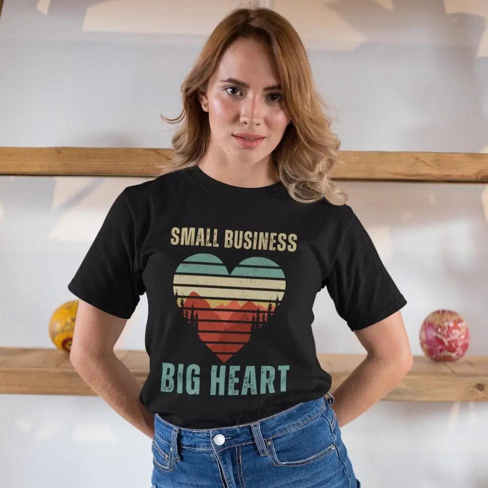 "Small Business, Big Heart" Unisex Organic Cotton T-Shirt - NikoBeadsUA