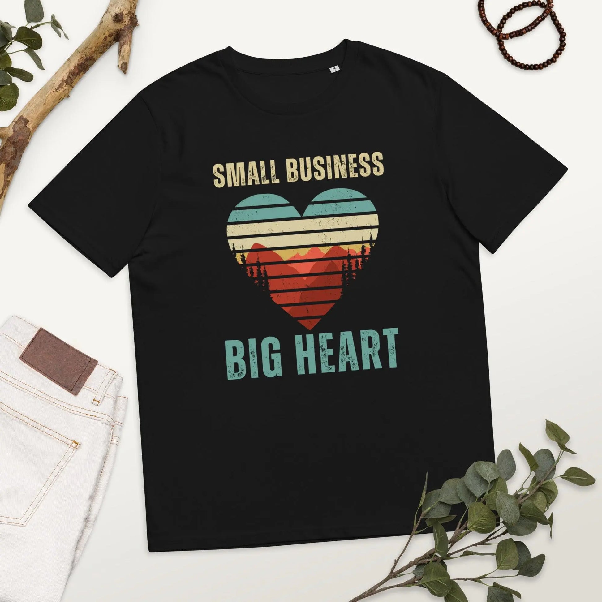 "Small Business, Big Heart" Unisex Organic Cotton T-Shirt - NikoBeadsUA
