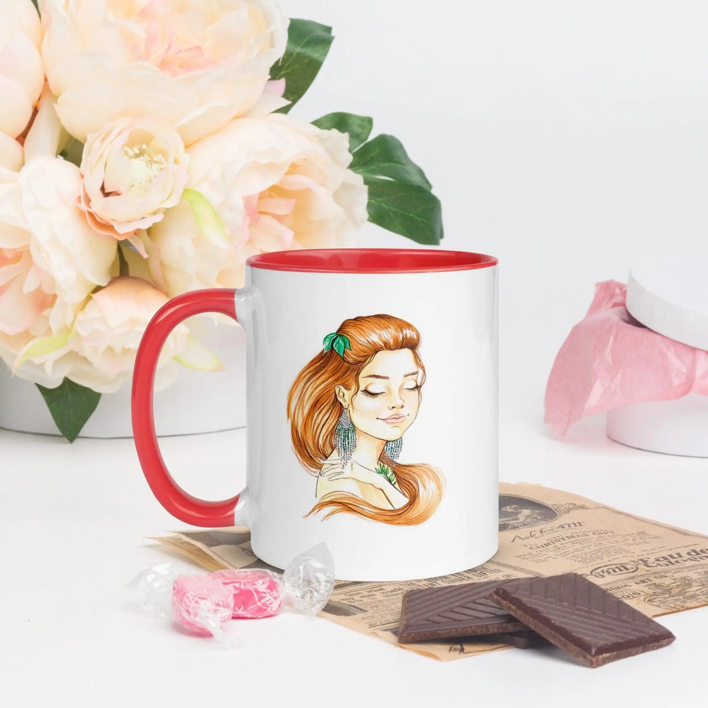 "Boho Girl" Ceramic Mug for Beaders - NikoBeadsUA