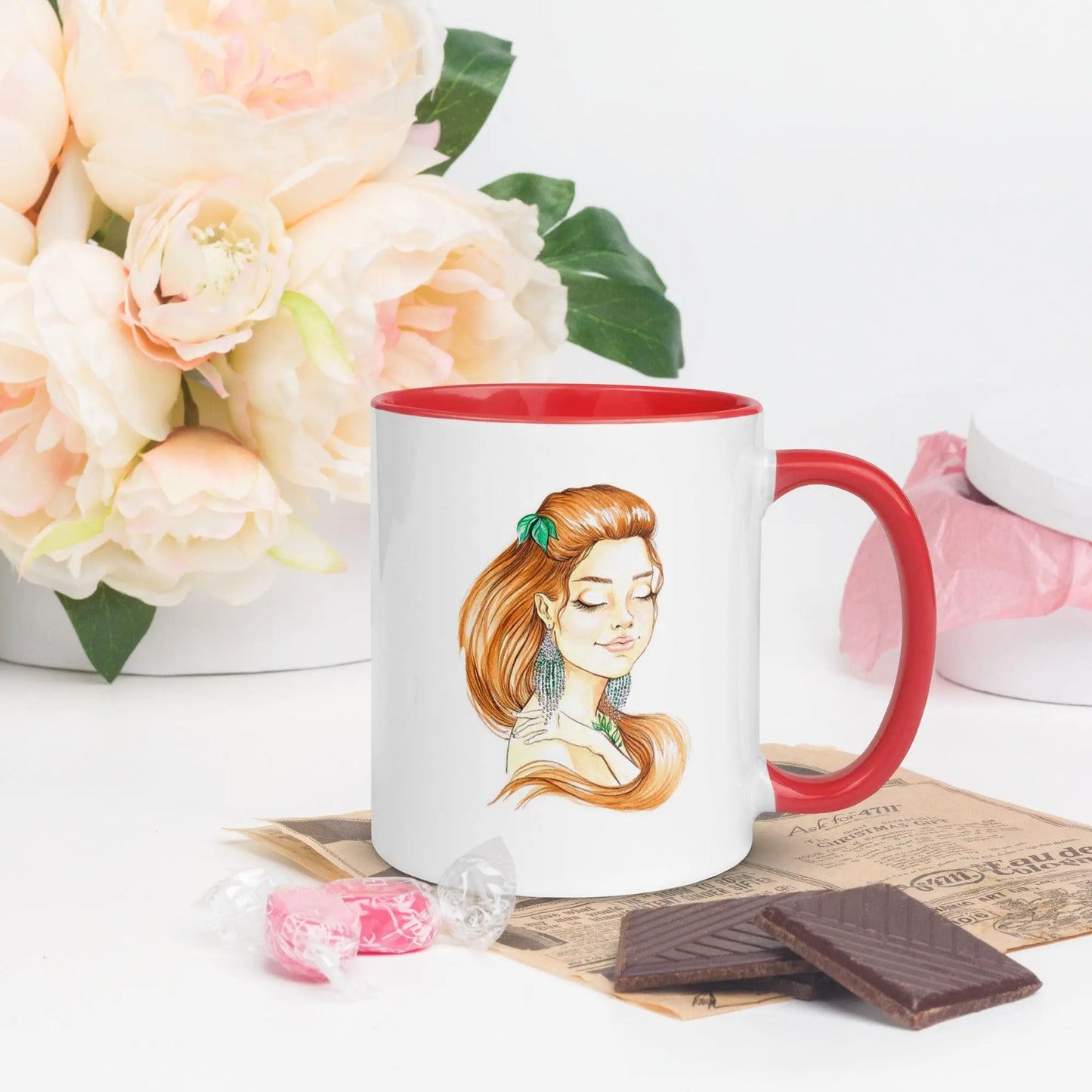 "Boho Girl" Ceramic Mug for Beaders - NikoBeadsUA