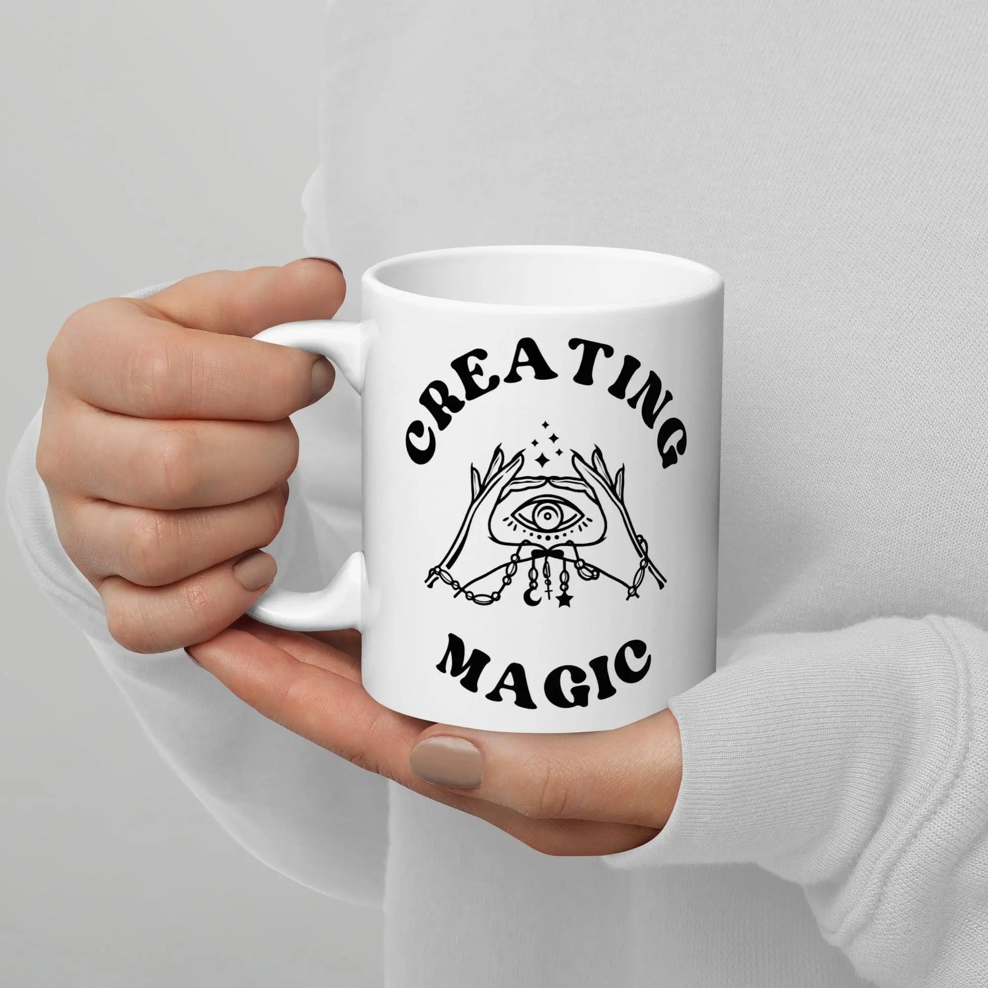 "Creating Magic" White Gloss Mug - NikoBeadsUA