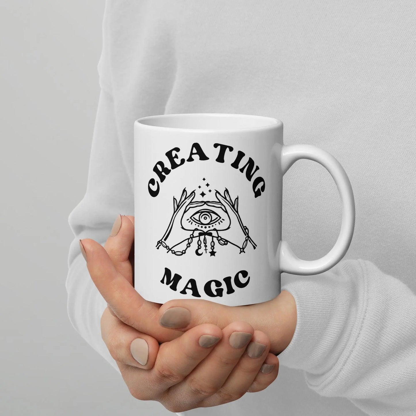 "Creating Magic" White Gloss Mug - NikoBeadsUA