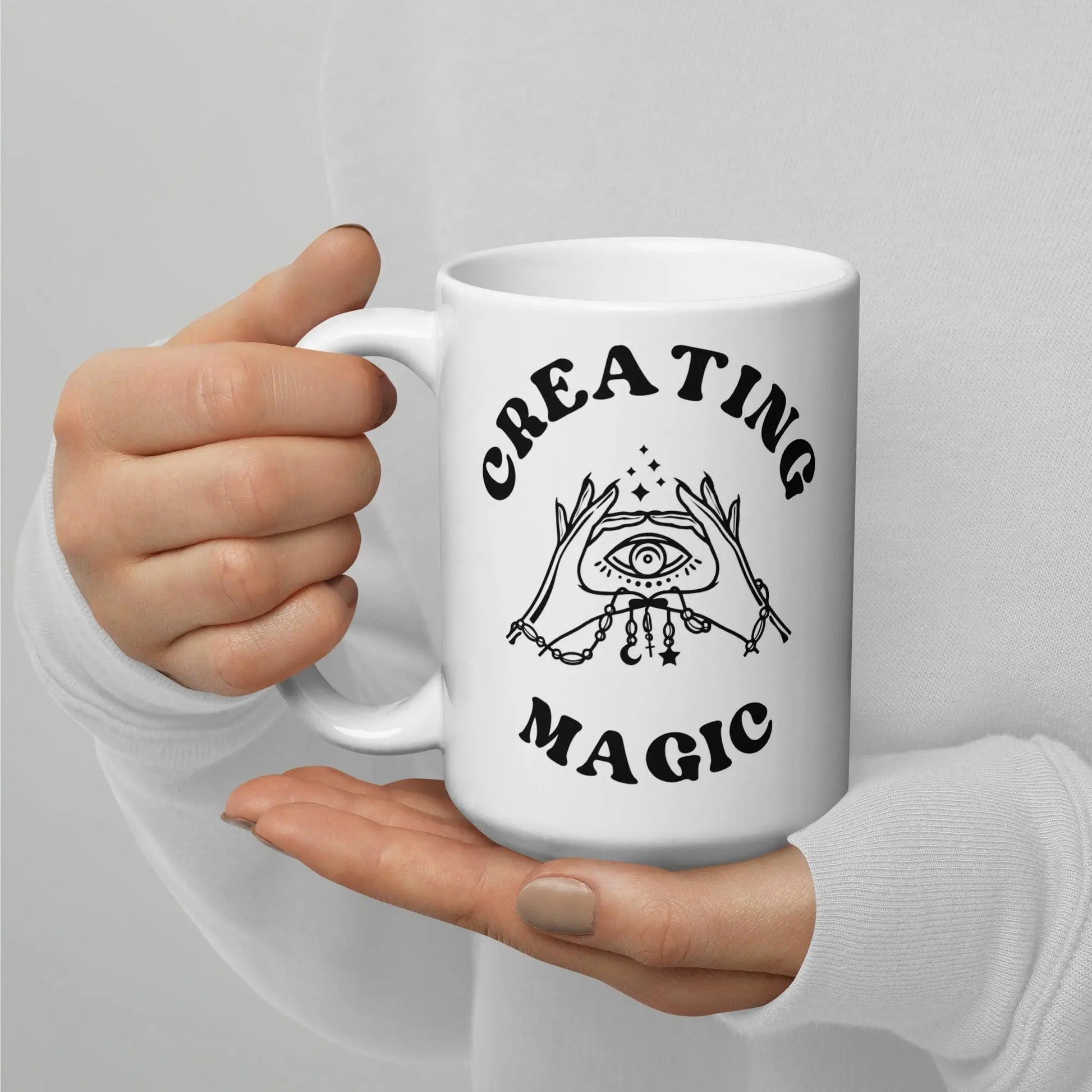 "Creating Magic" White Gloss Mug - NikoBeadsUA