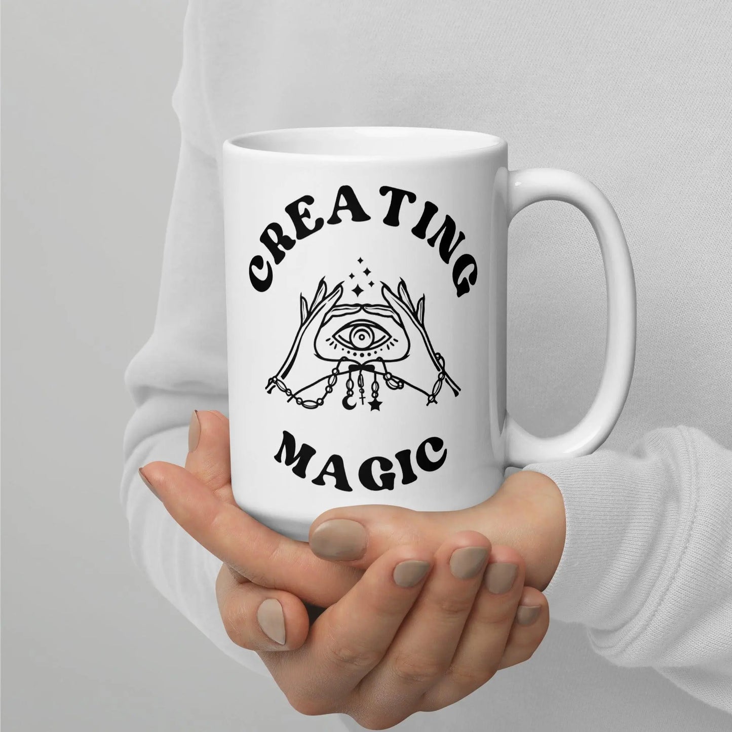 "Creating Magic" White Gloss Mug - NikoBeadsUA