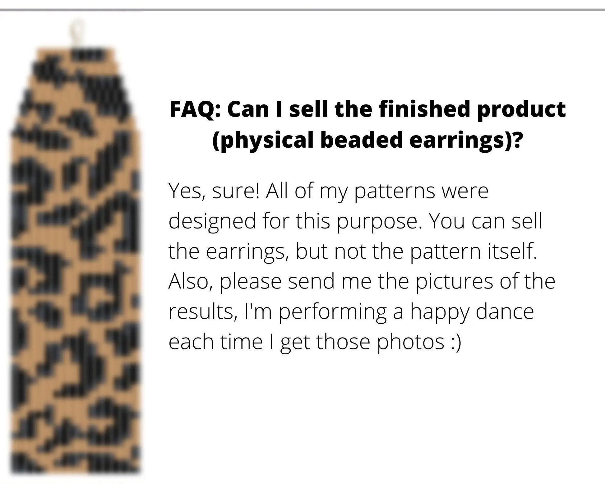 Leopard Brick Stitch pattern for fringe beaded earrings - NikoBeadsUA