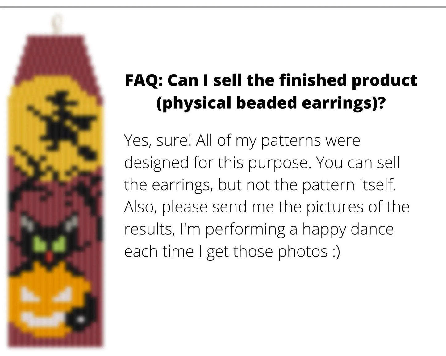 Black Cat and Pumpkin Brick Stitch pattern for fringe beaded earrings - NikoBeadsUA