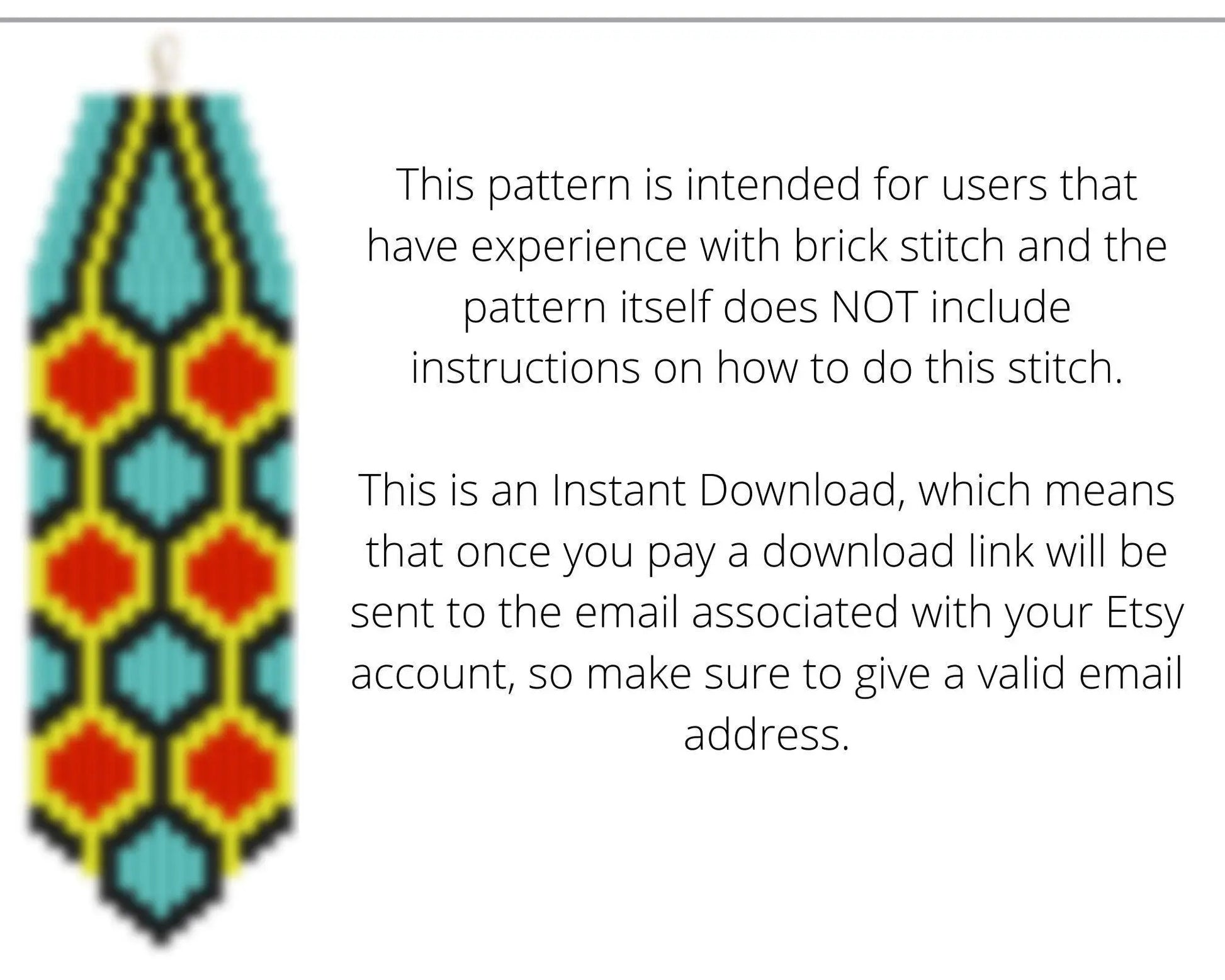 Hexagon Ornament Brick Stitch pattern for fringe beaded earrings - NikoBeadsUA