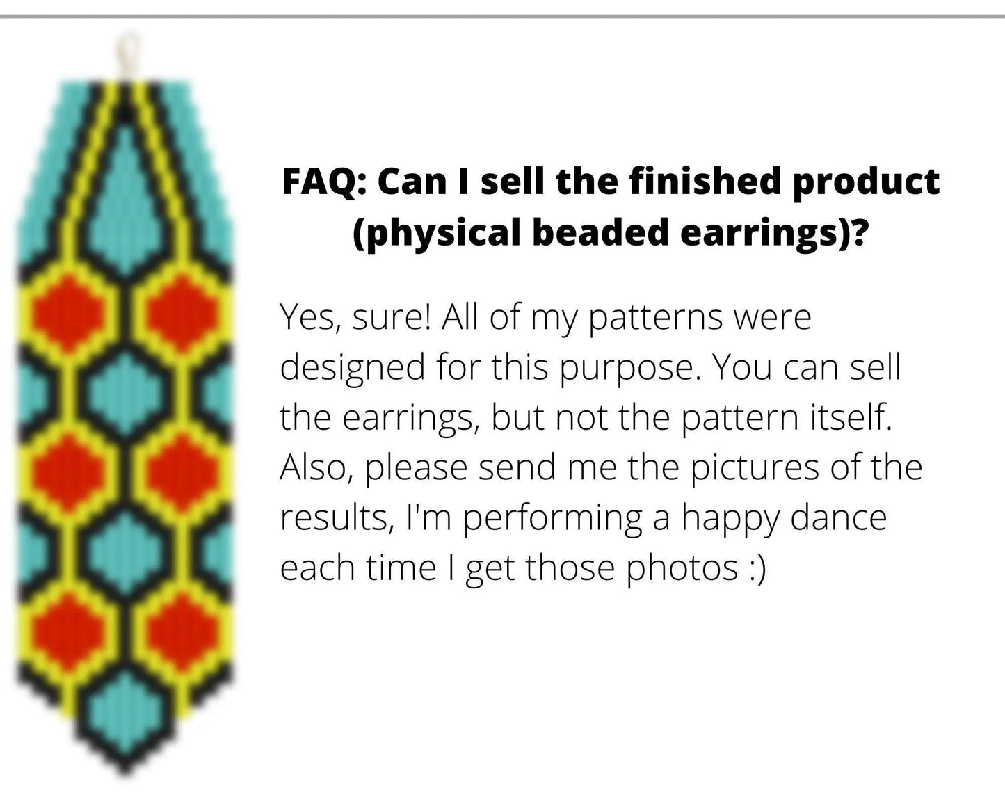 Hexagon Ornament Brick Stitch pattern for fringe beaded earrings - NikoBeadsUA