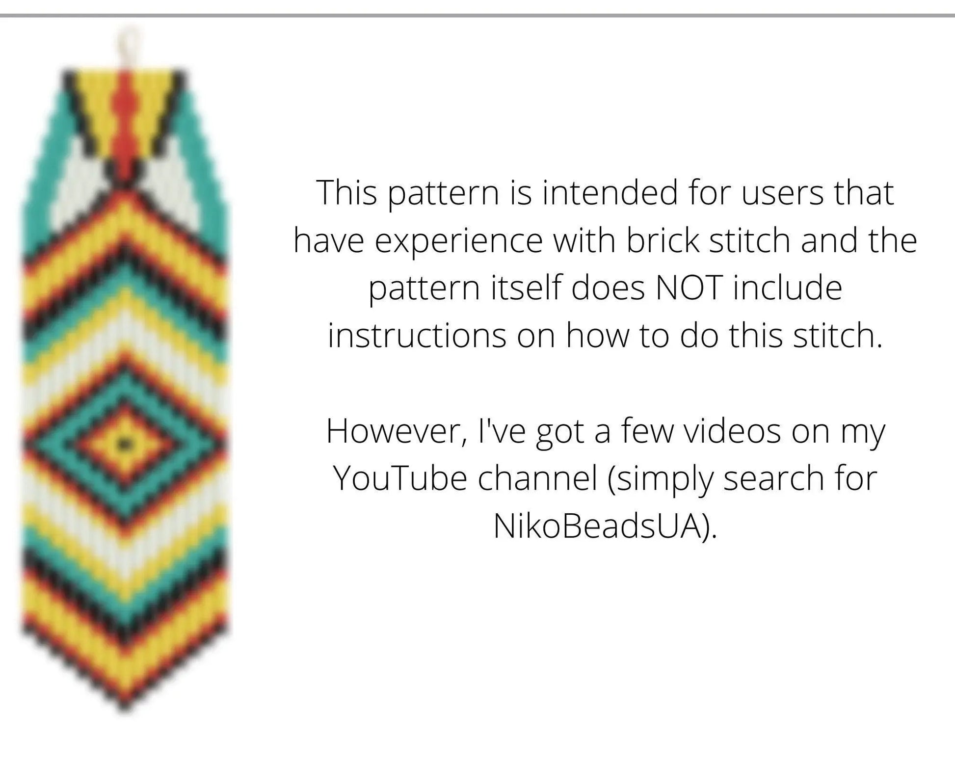 Geometry Brick Stitch pattern for fringe beaded earrings - NikoBeadsUA