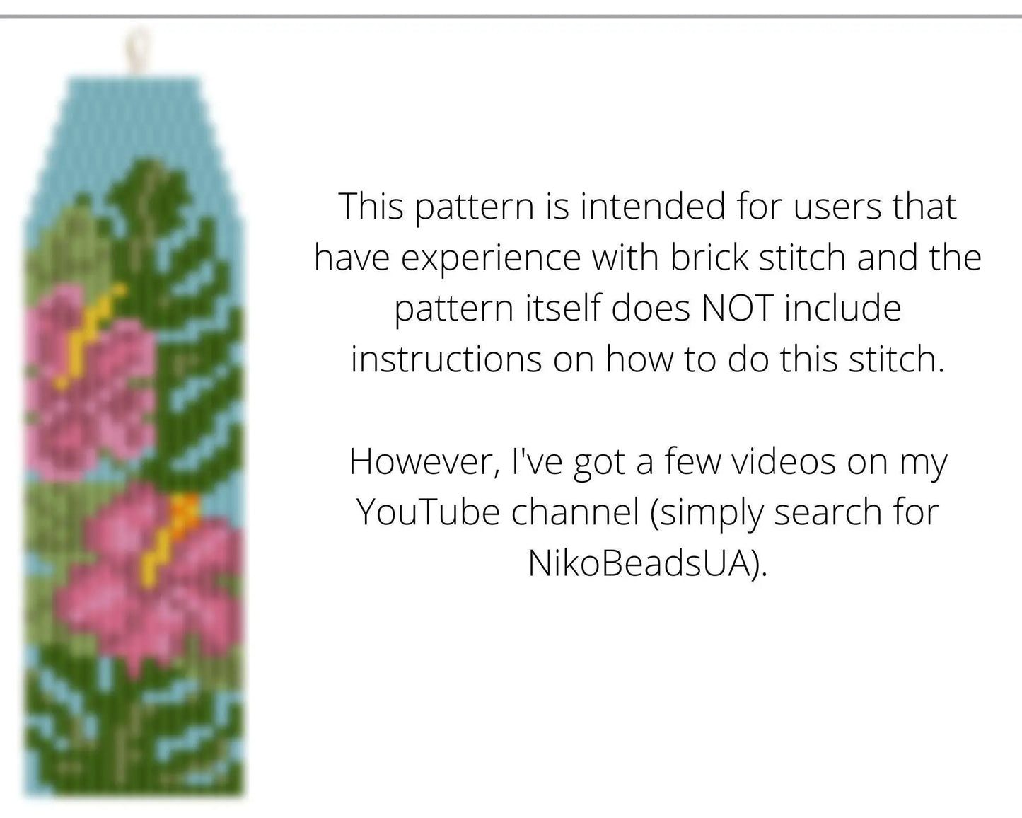 Tropical Brick Stitch pattern for fringe beaded earrings - NikoBeadsUA