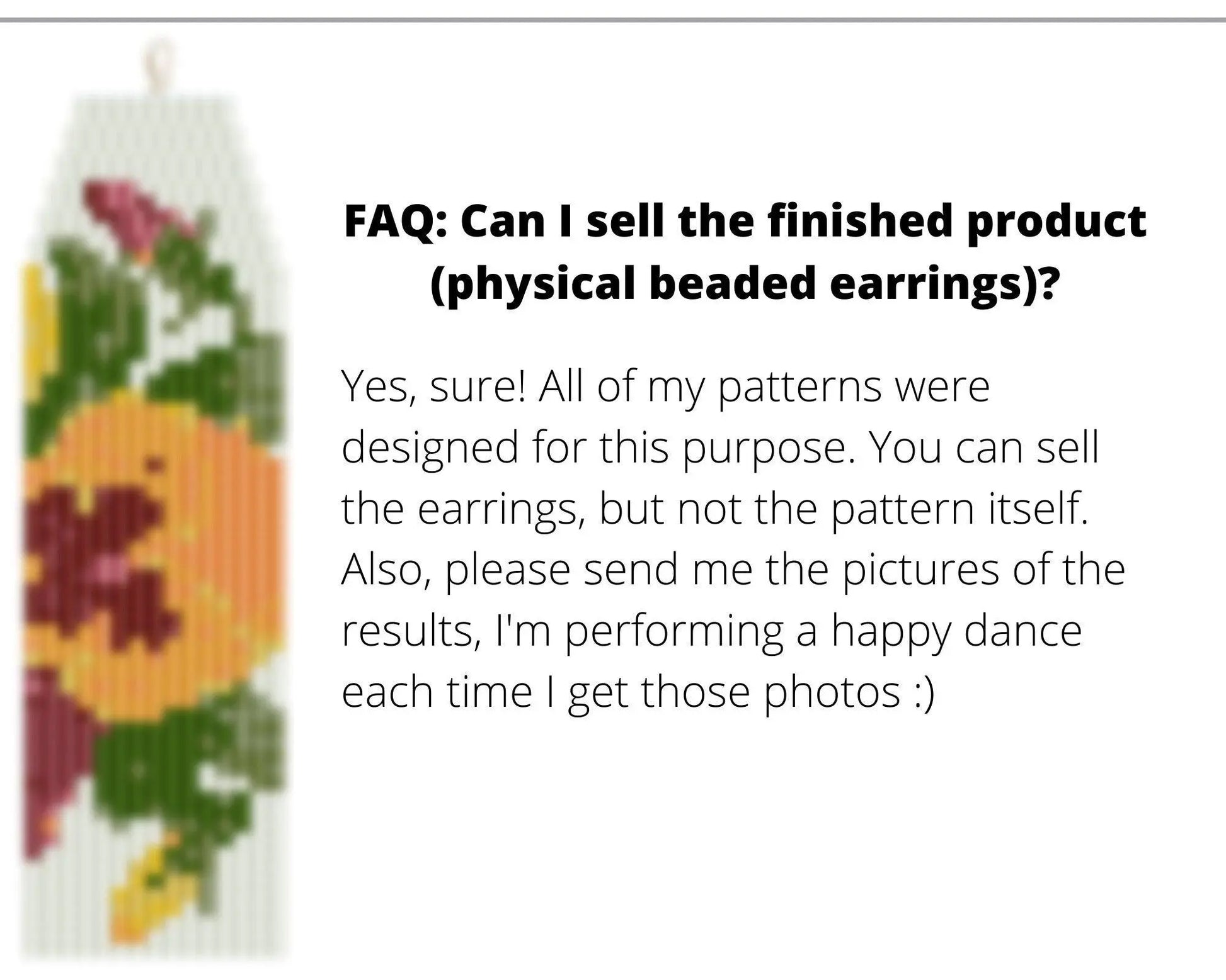 Pansies Brick Stitch pattern for fringe beaded earrings, viola pattern - NikoBeadsUA