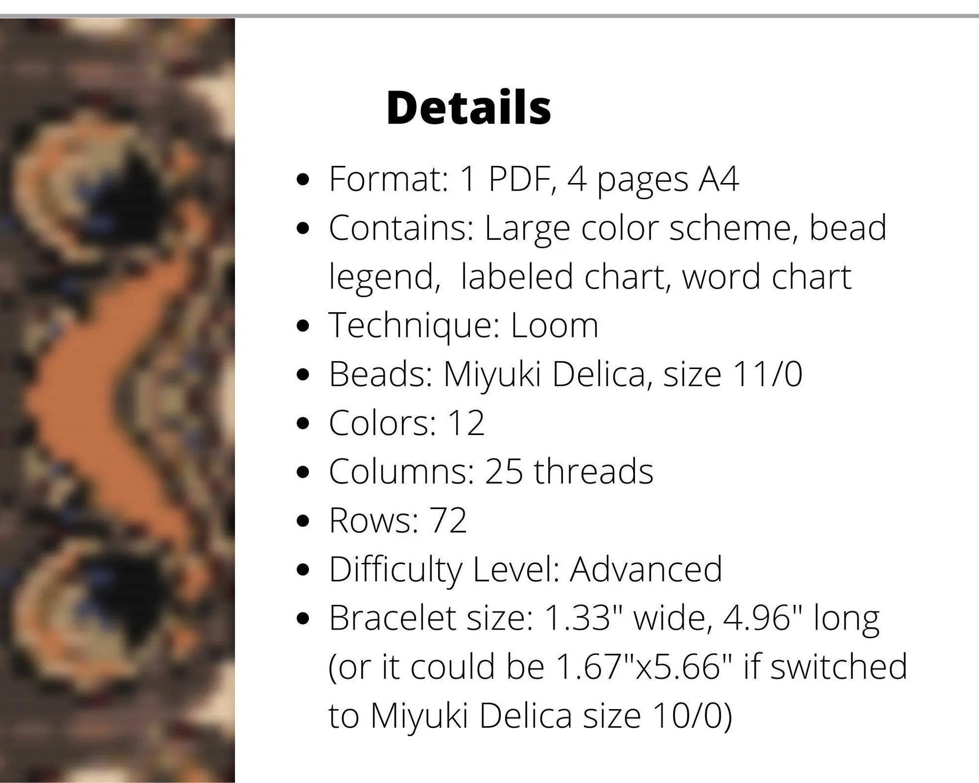 Junonia Butterfly Loom pattern for beaded bracelet - NikoBeadsUA