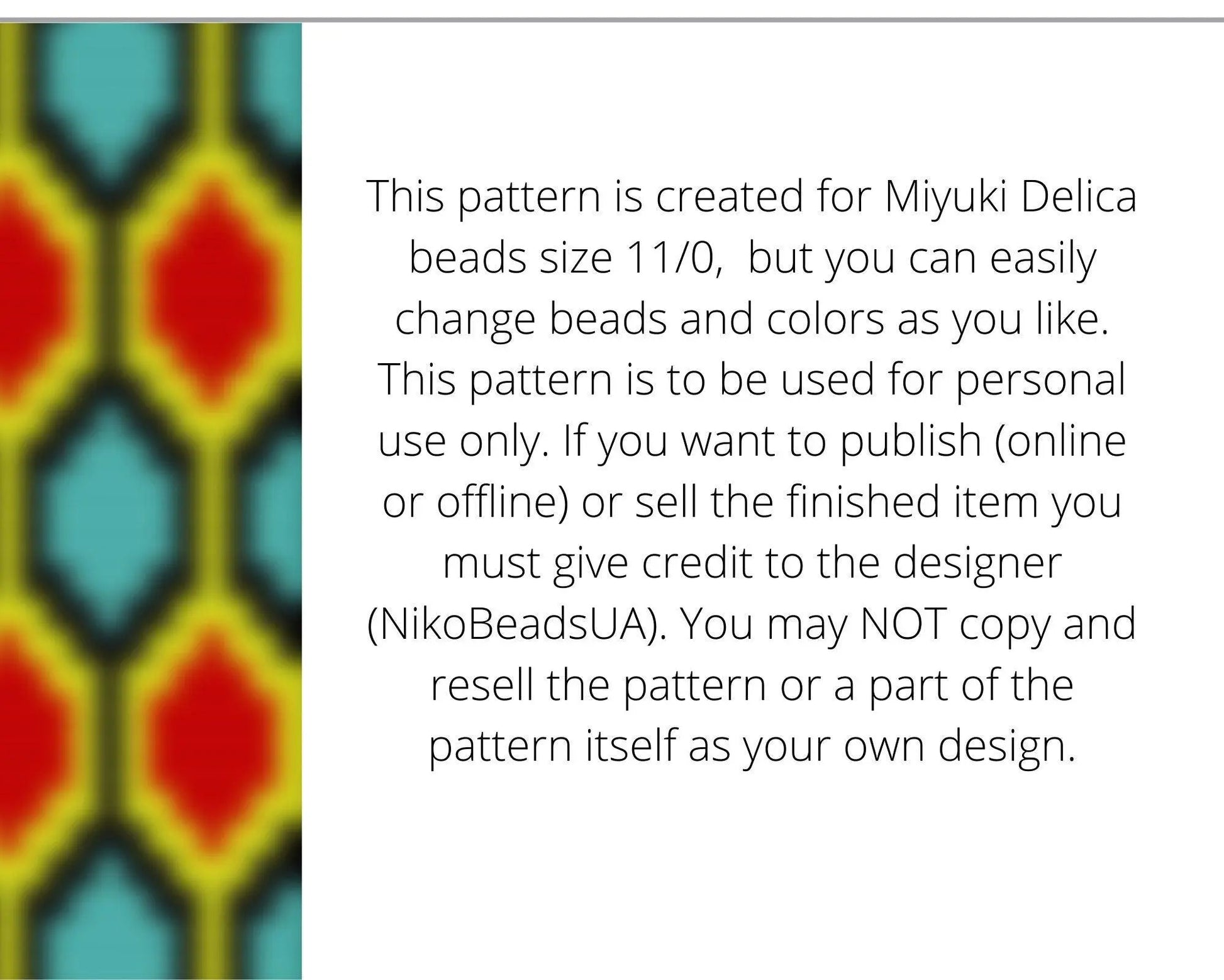 Hexagon Loom pattern for beaded bracelet - NikoBeadsUA