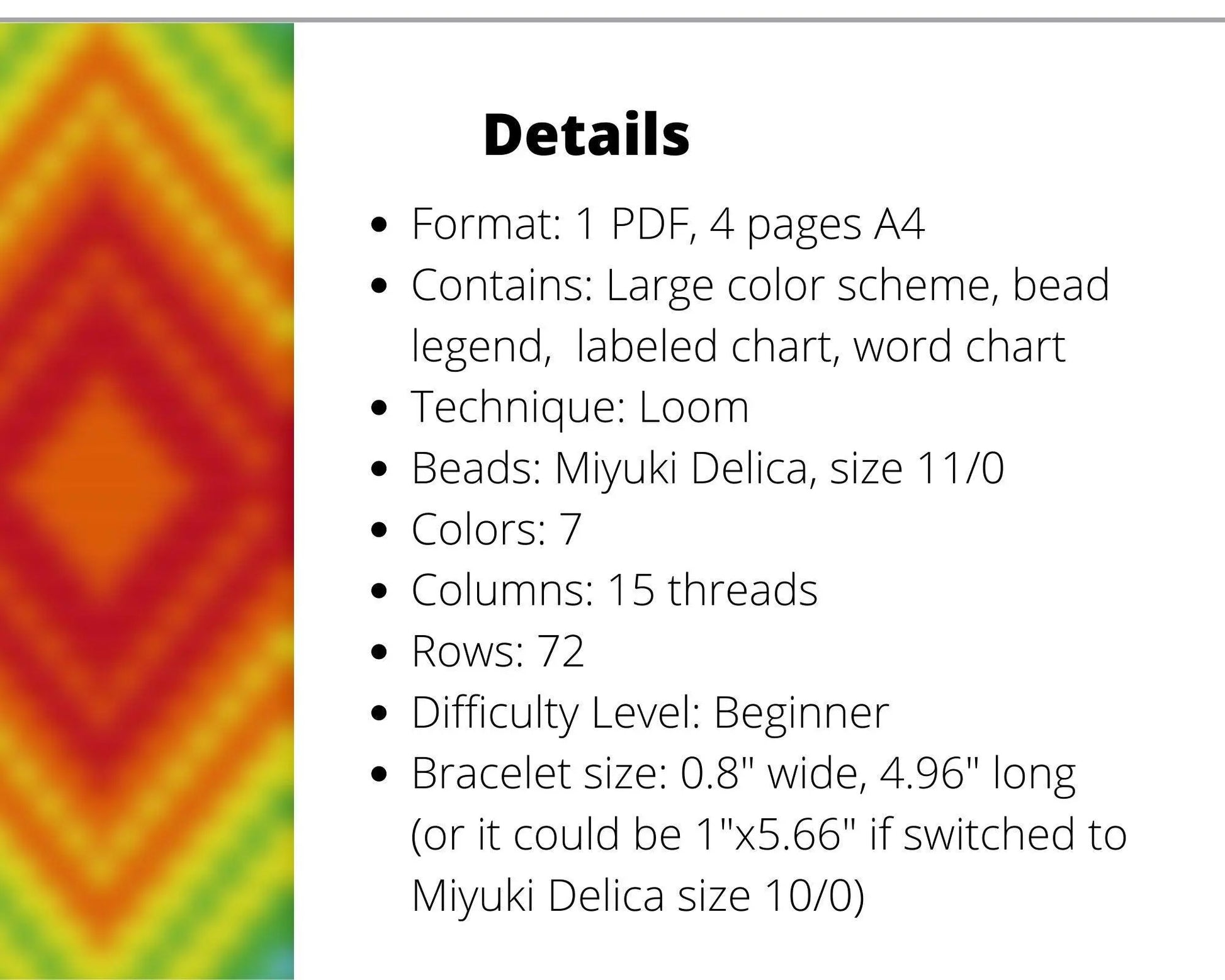 Rainbow Loom pattern for beaded bracelet - NikoBeadsUA