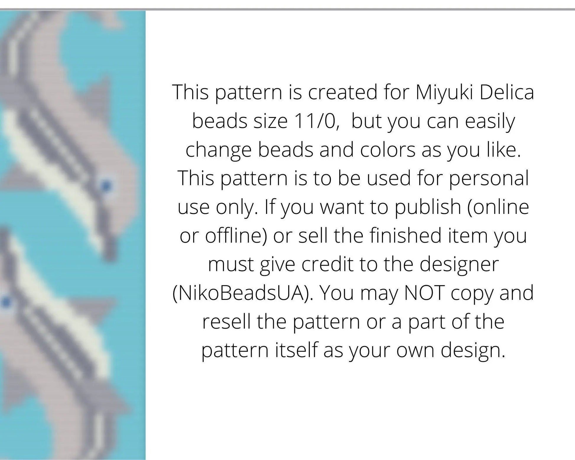 Dolphin Loom pattern for beaded bracelet - NikoBeadsUA