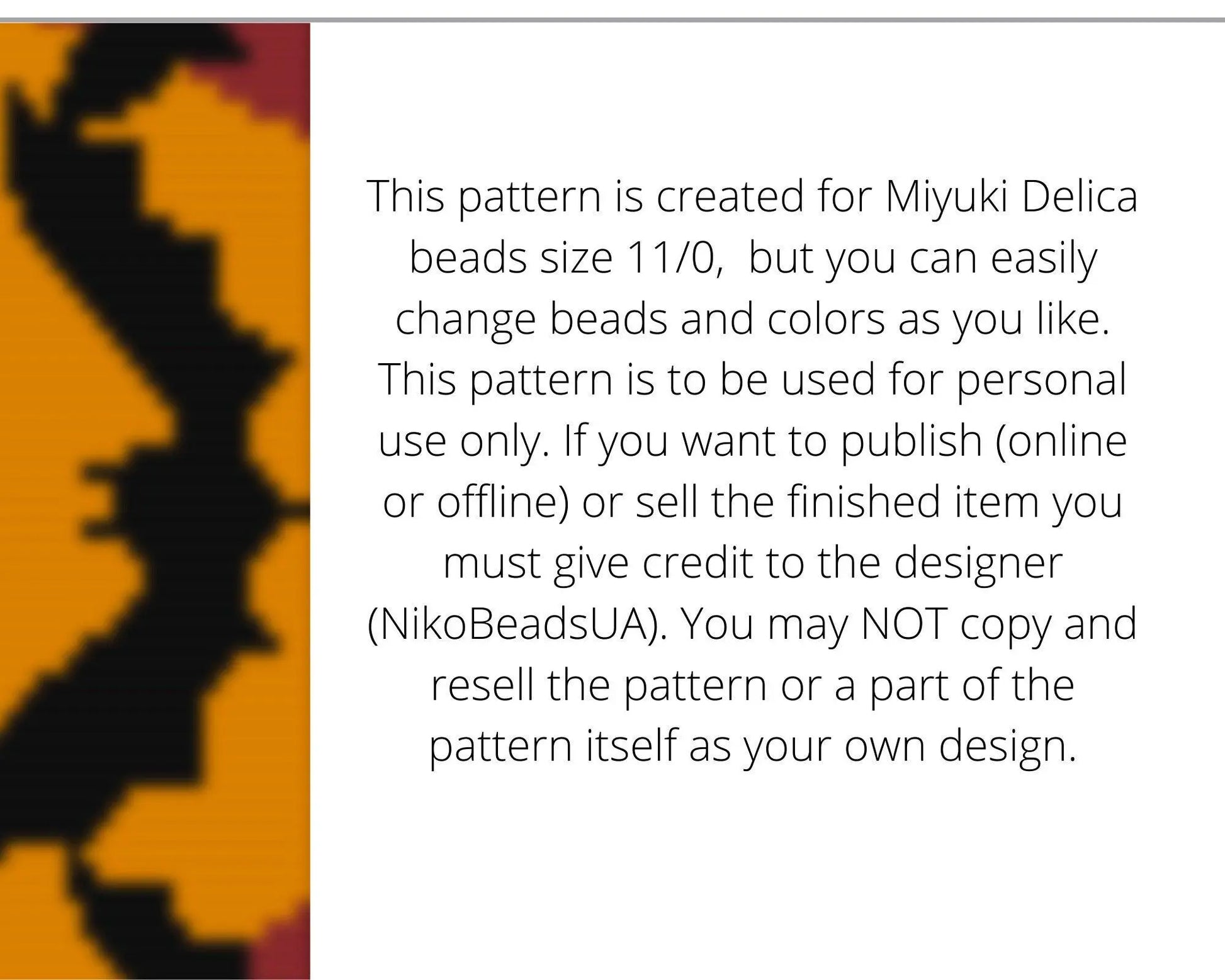 Halloween Bat Loom pattern for beaded bracelet - NikoBeadsUA