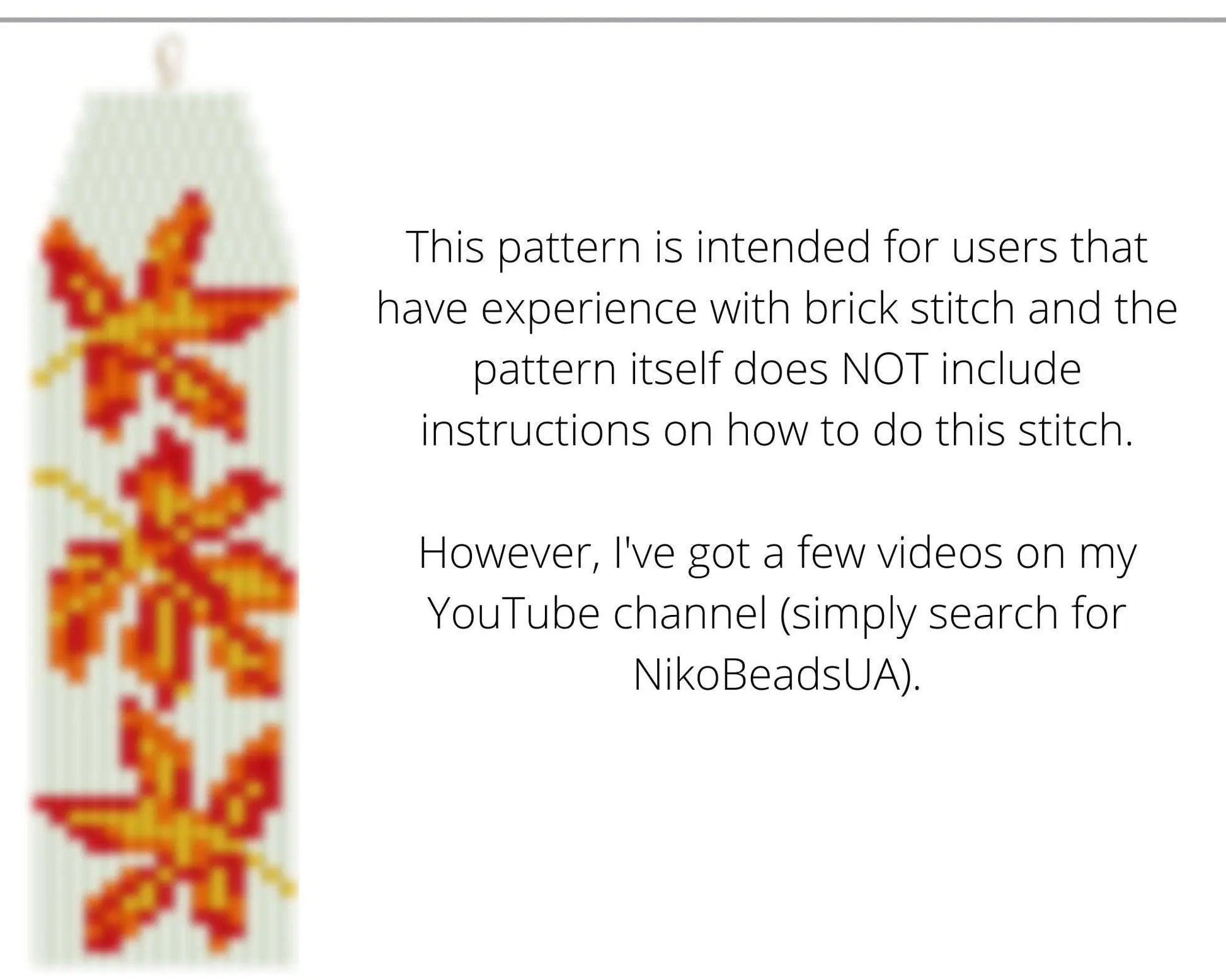 Autumn Leaves Brick Stitch pattern for fringe beaded earrings - NikoBeadsUA