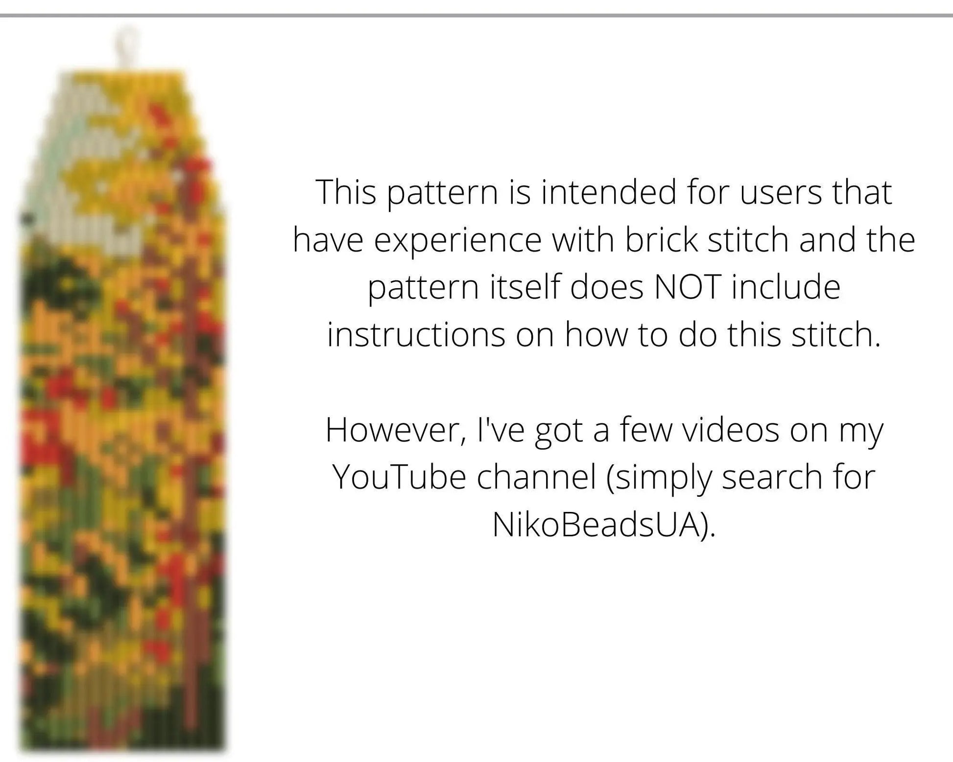 Autumn Forest Brick Stitch pattern for fringe beaded earrings - NikoBeadsUA