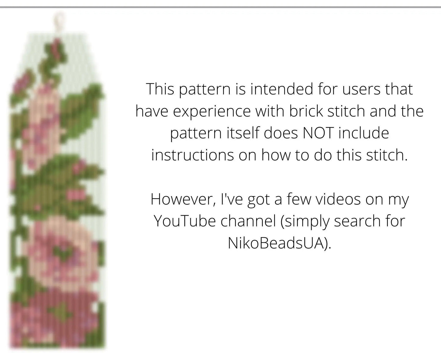 Mallow Brick Stitch pattern for fringe beaded earrings - NikoBeadsUA