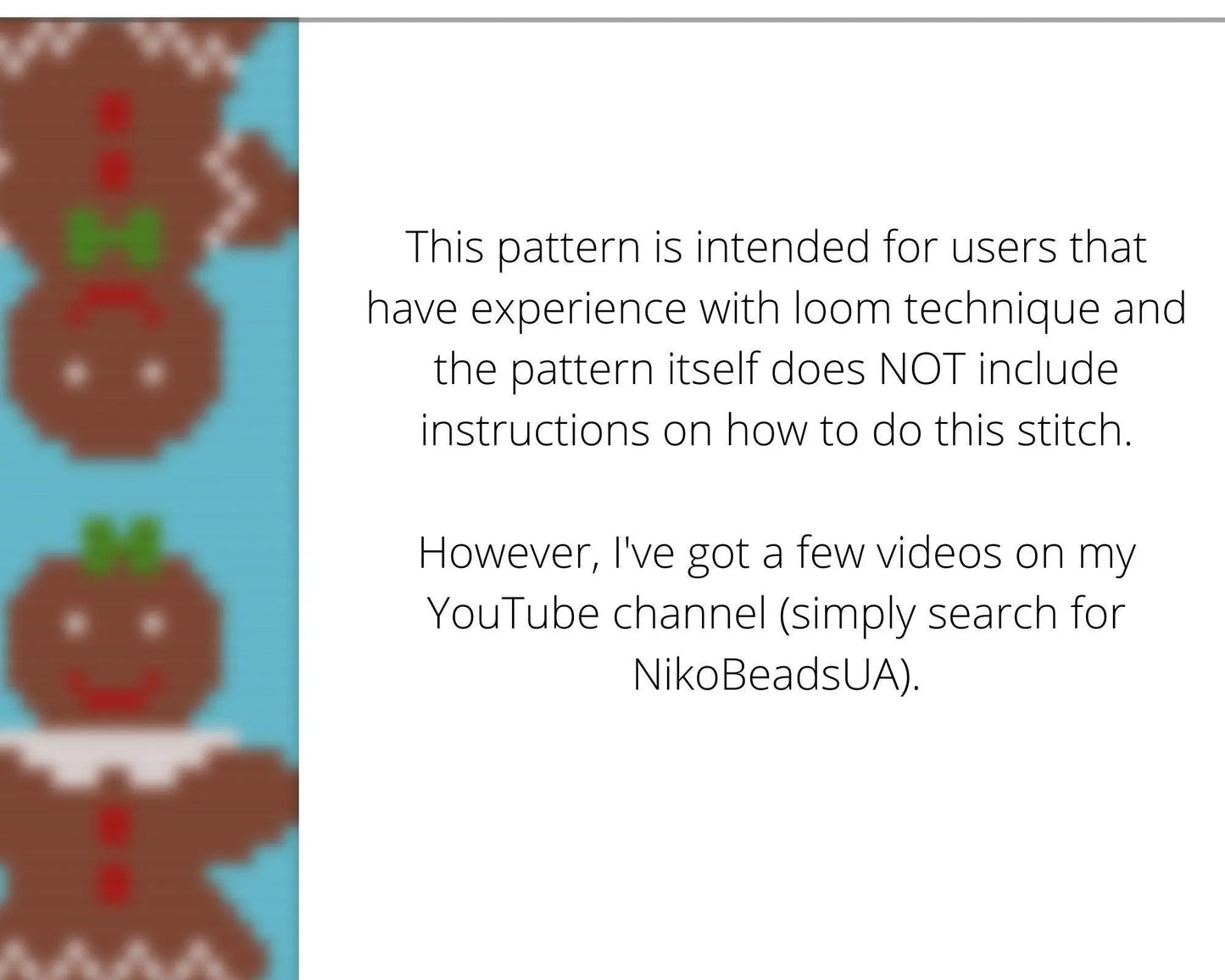 Gingerbread Man Loom pattern for beaded bracelet, Christmas pattern - NikoBeadsUA