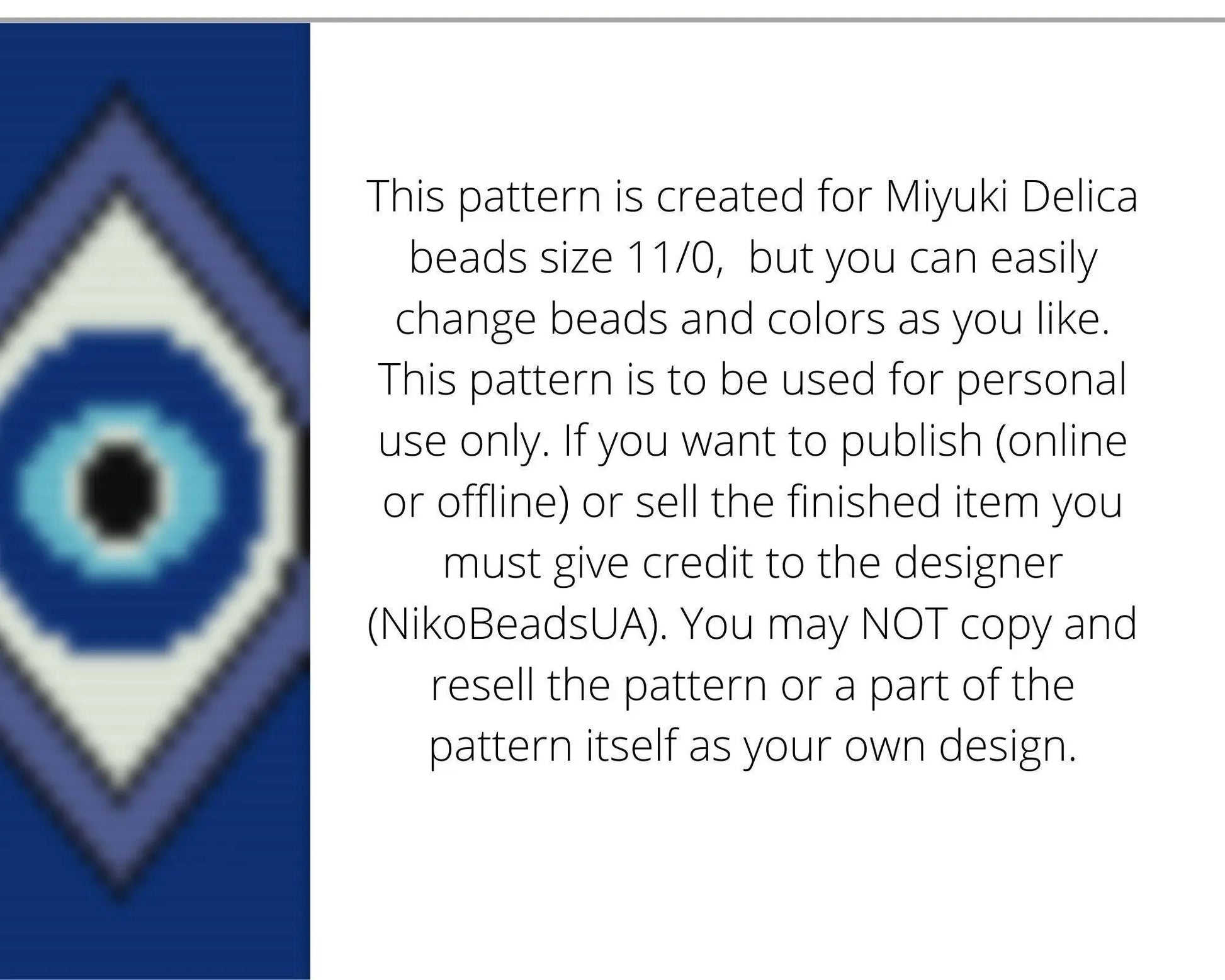 Evil Eye Loom pattern for beaded bracelet - NikoBeadsUA