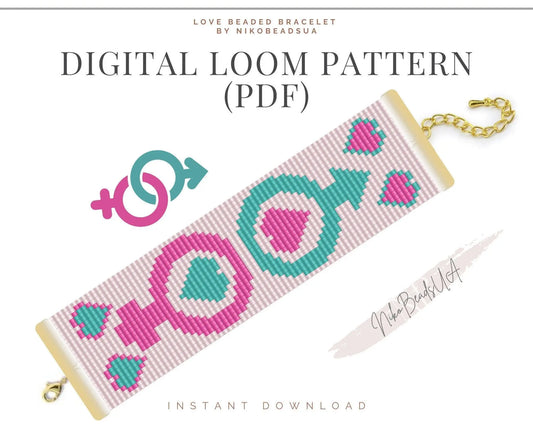 Love Loom pattern for beaded bracelet - NikoBeadsUA