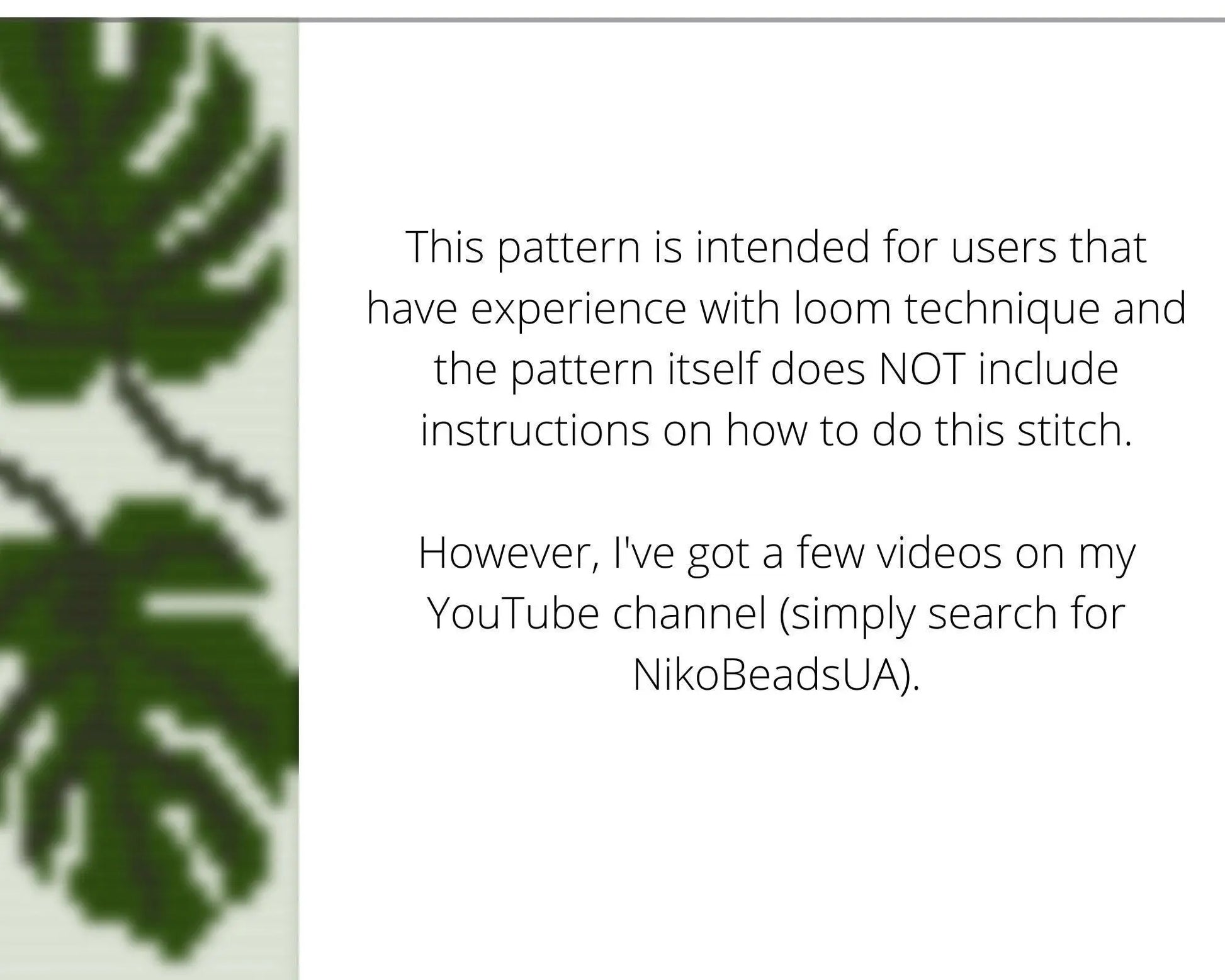 Monstera Leaves Loom pattern for beaded bracelet - NikoBeadsUA