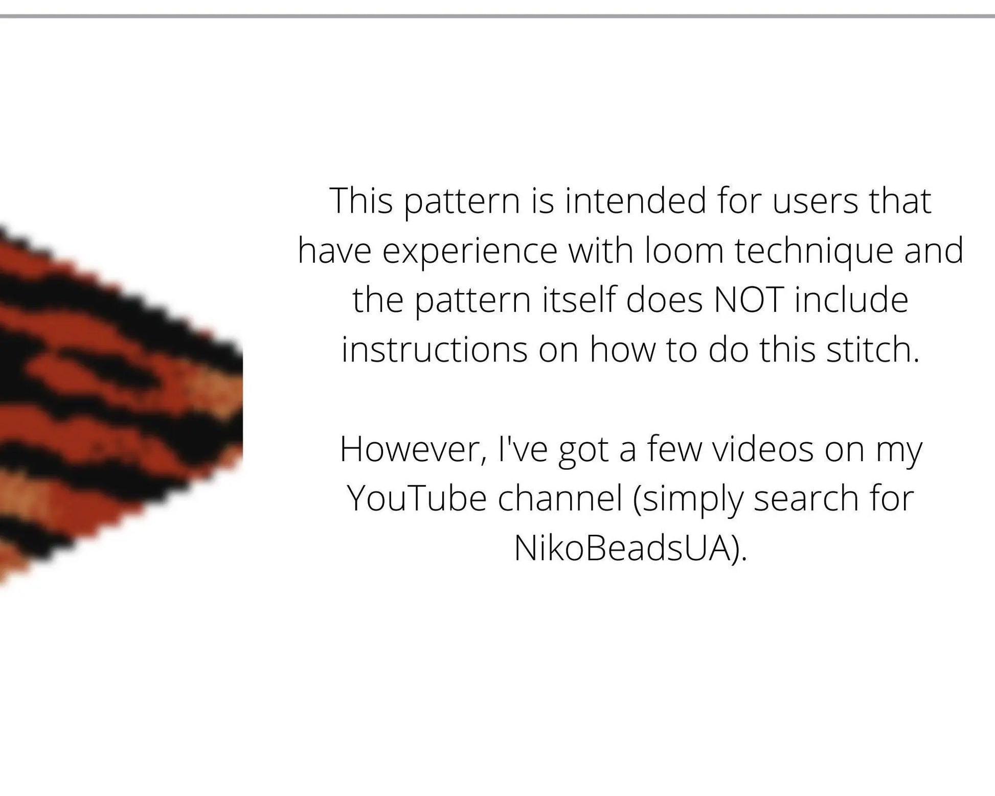 Tiger Stripe Beaded Loom Necklace Pattern with Fringe - DIY Jewelry Tutorial - NikoBeadsUA