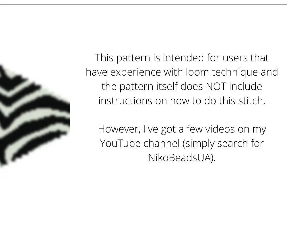 Zebra Stripe Beaded Loom Necklace Pattern with Fringe - DIY Jewelry Tutorial - NikoBeadsUA
