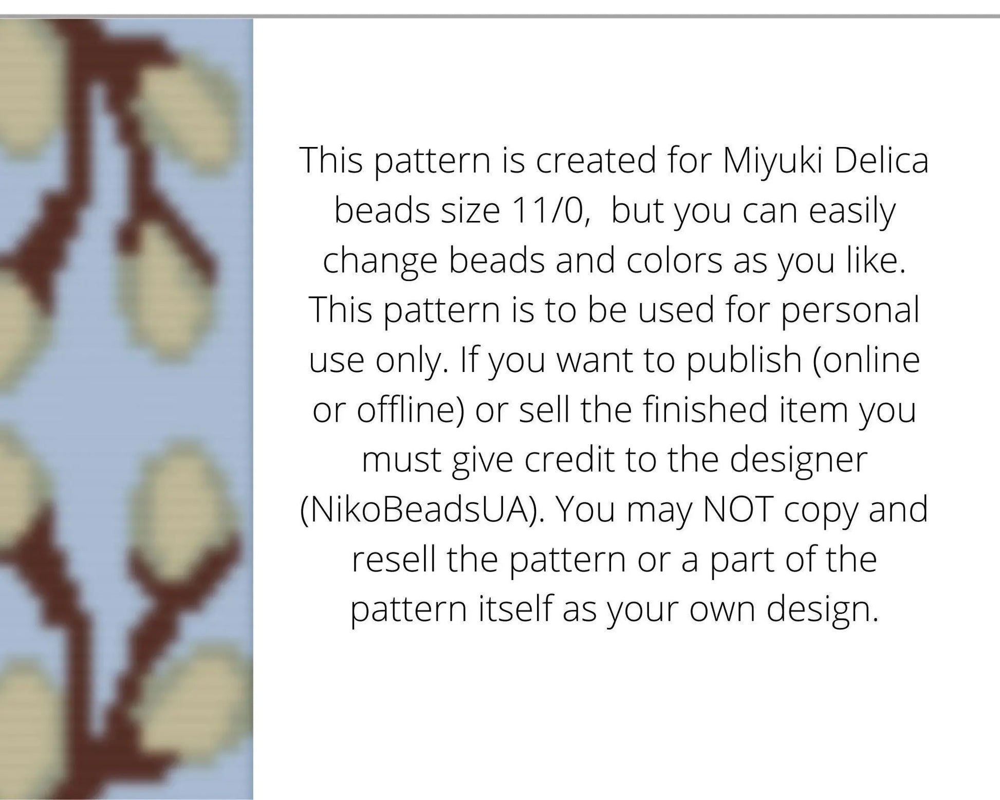 Willow Loom pattern for beaded bracelet - NikoBeadsUA