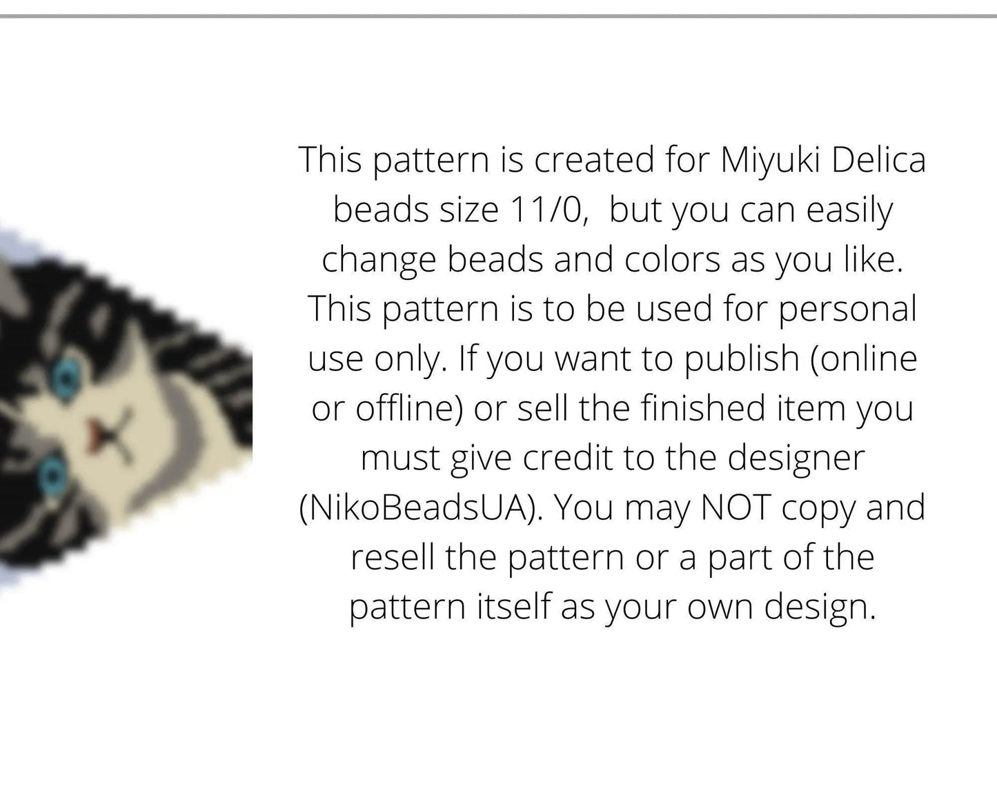 Cat Beaded Loom Necklace Pattern with Fringe - DIY Jewelry Tutorial - NikoBeadsUA