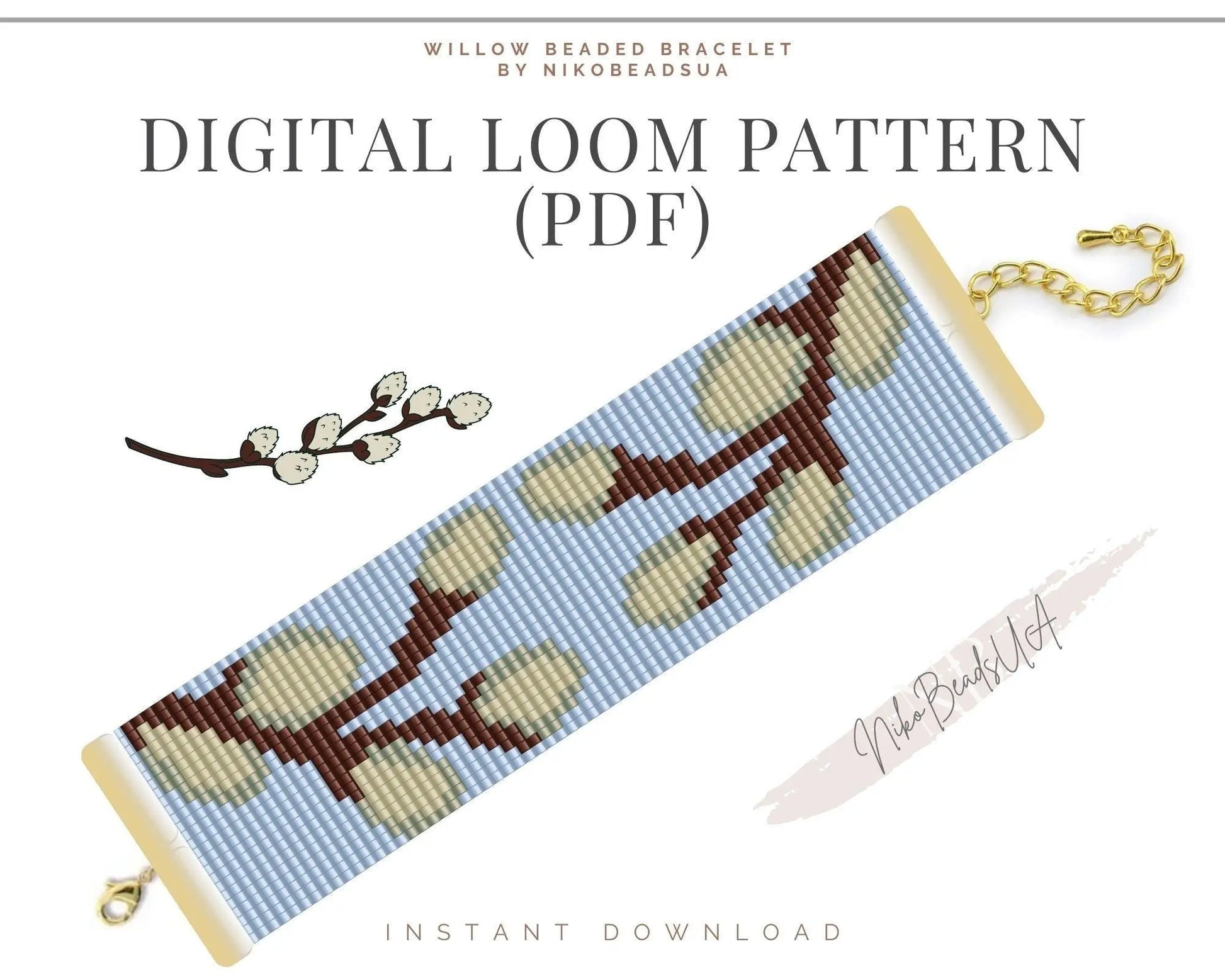 Willow Loom pattern for beaded bracelet - NikoBeadsUA